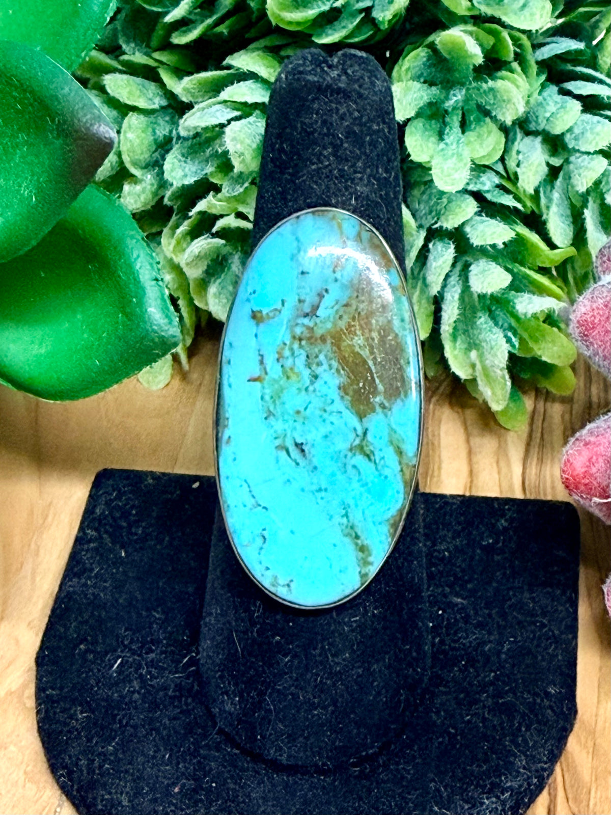 Southwest Handmade Turquoise & Sterling Silver Size 7.75