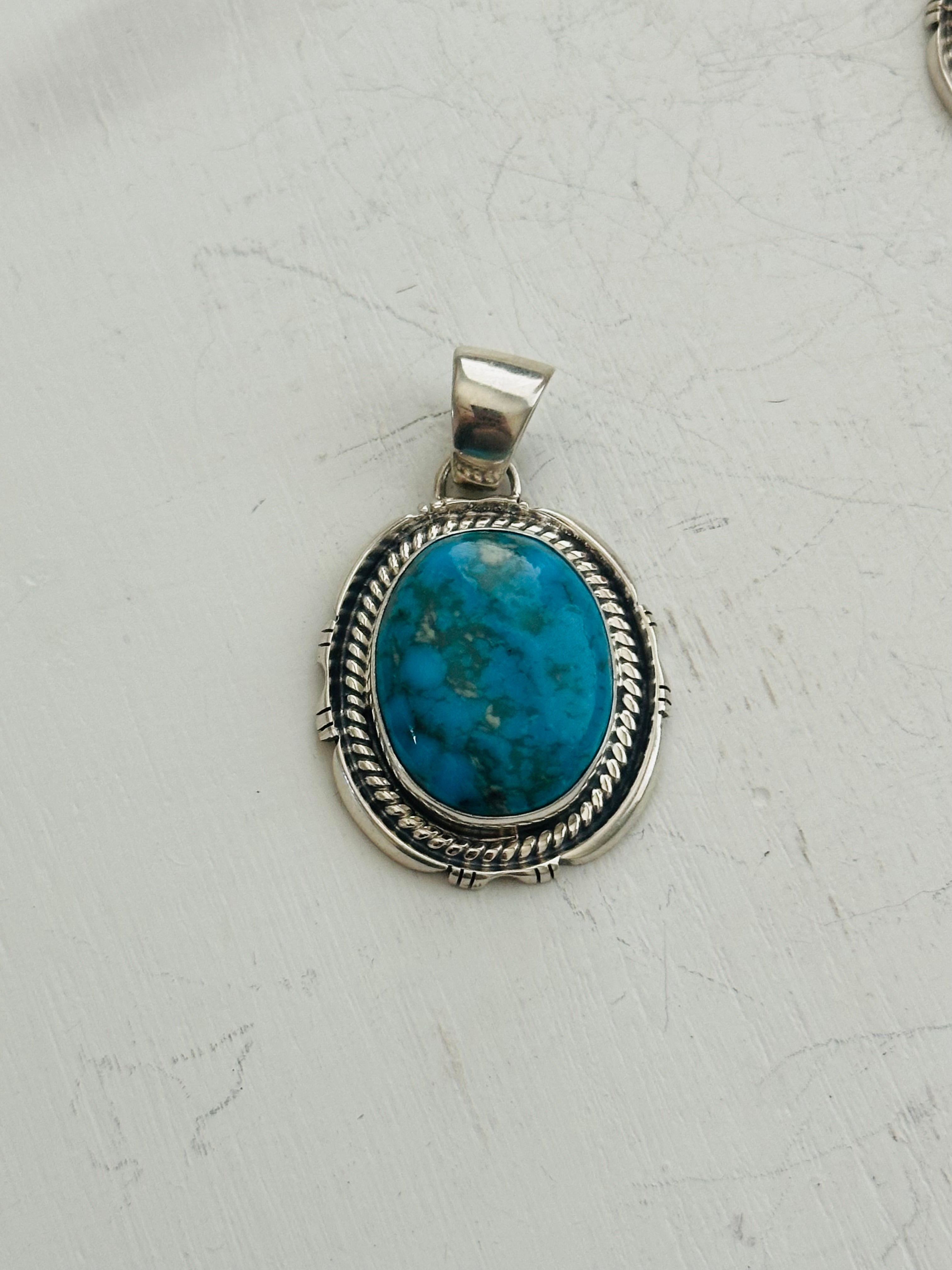 Jon Begay Kingman Turquoise & Sterling Silver Pendant