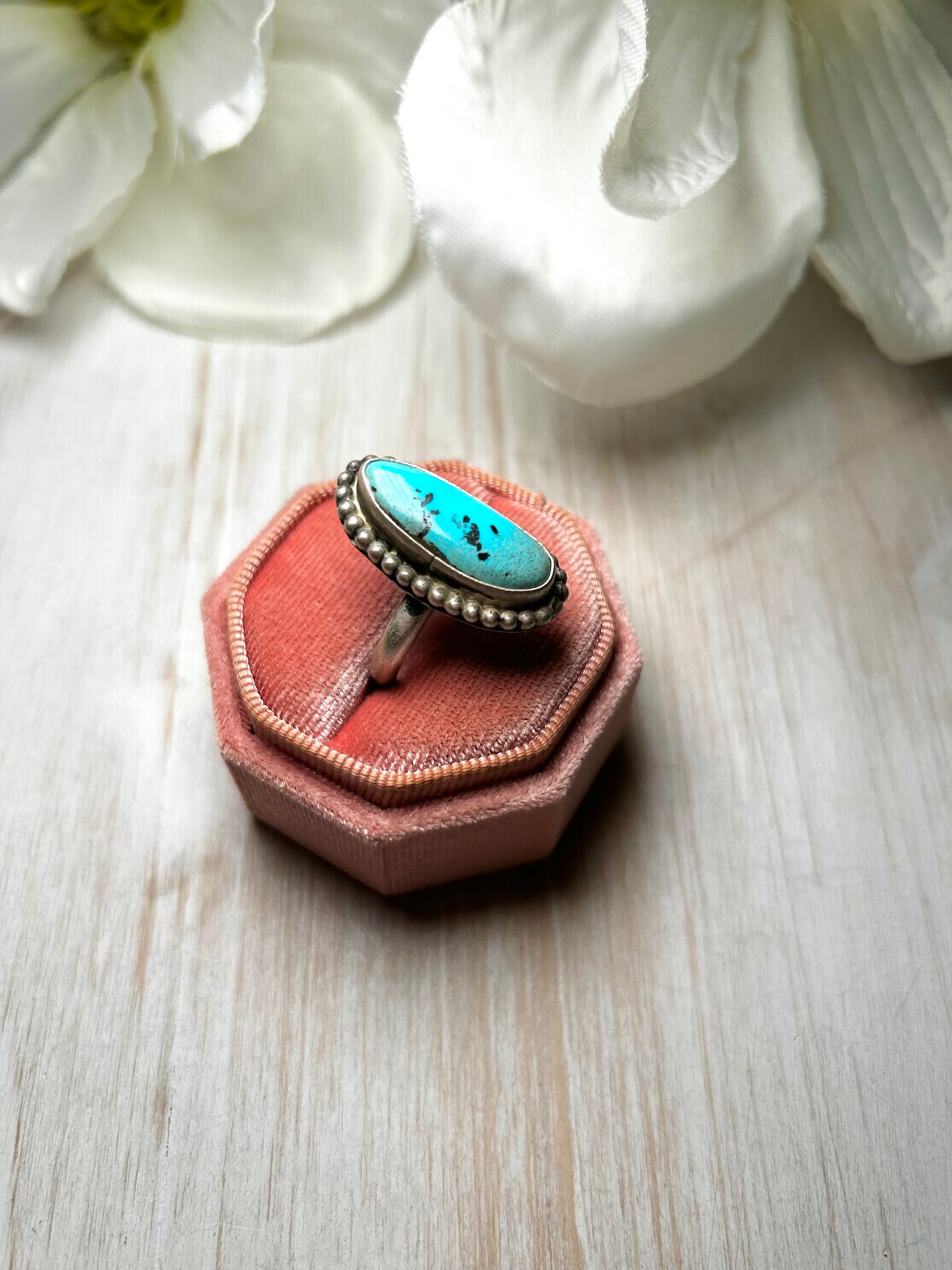 Eli Skeets Sleeing Beauty & Sterling Silver Ring Size 6.25