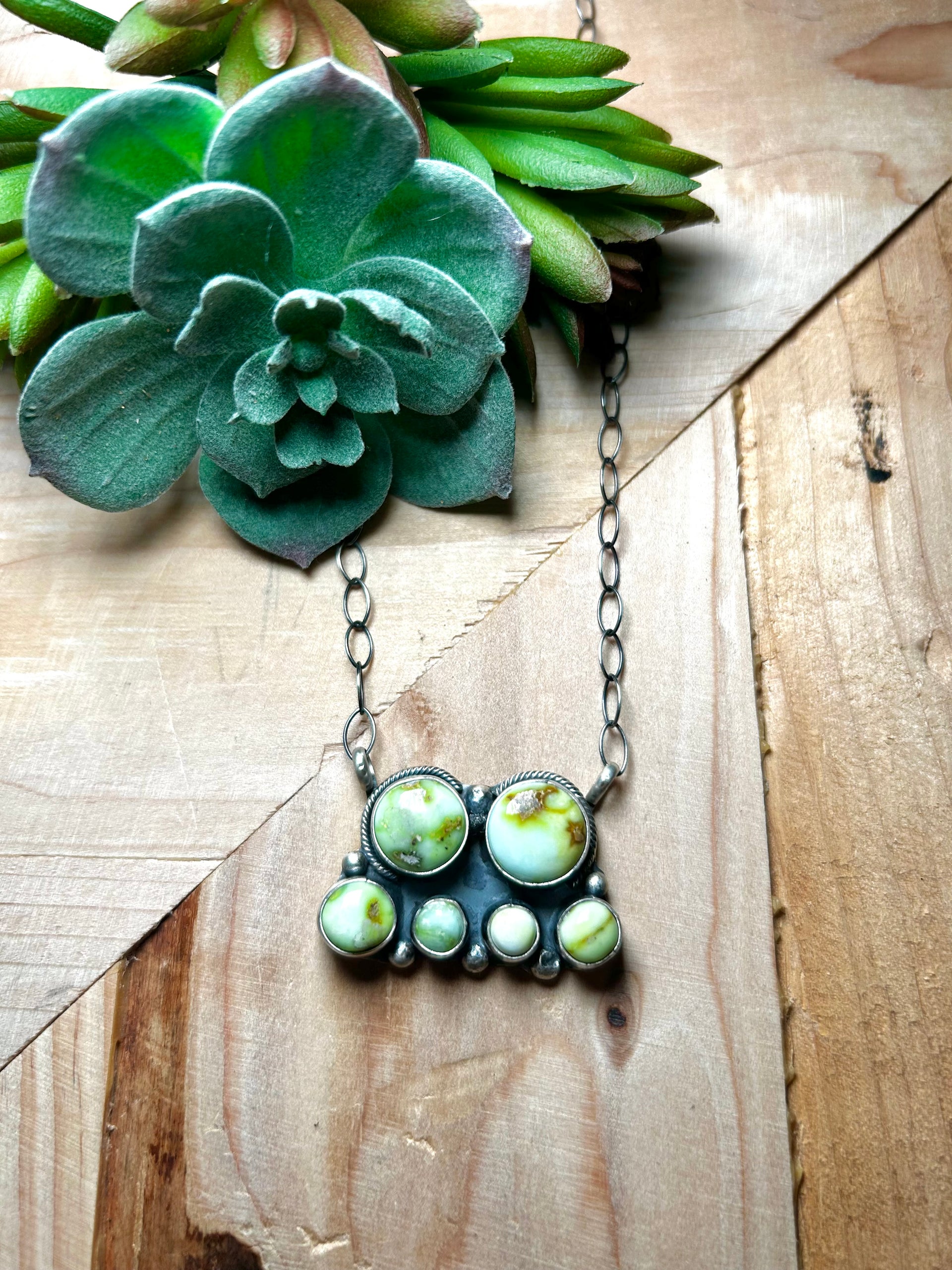 Talia Benally Palomino Variscite & Sterling Silver Necklace