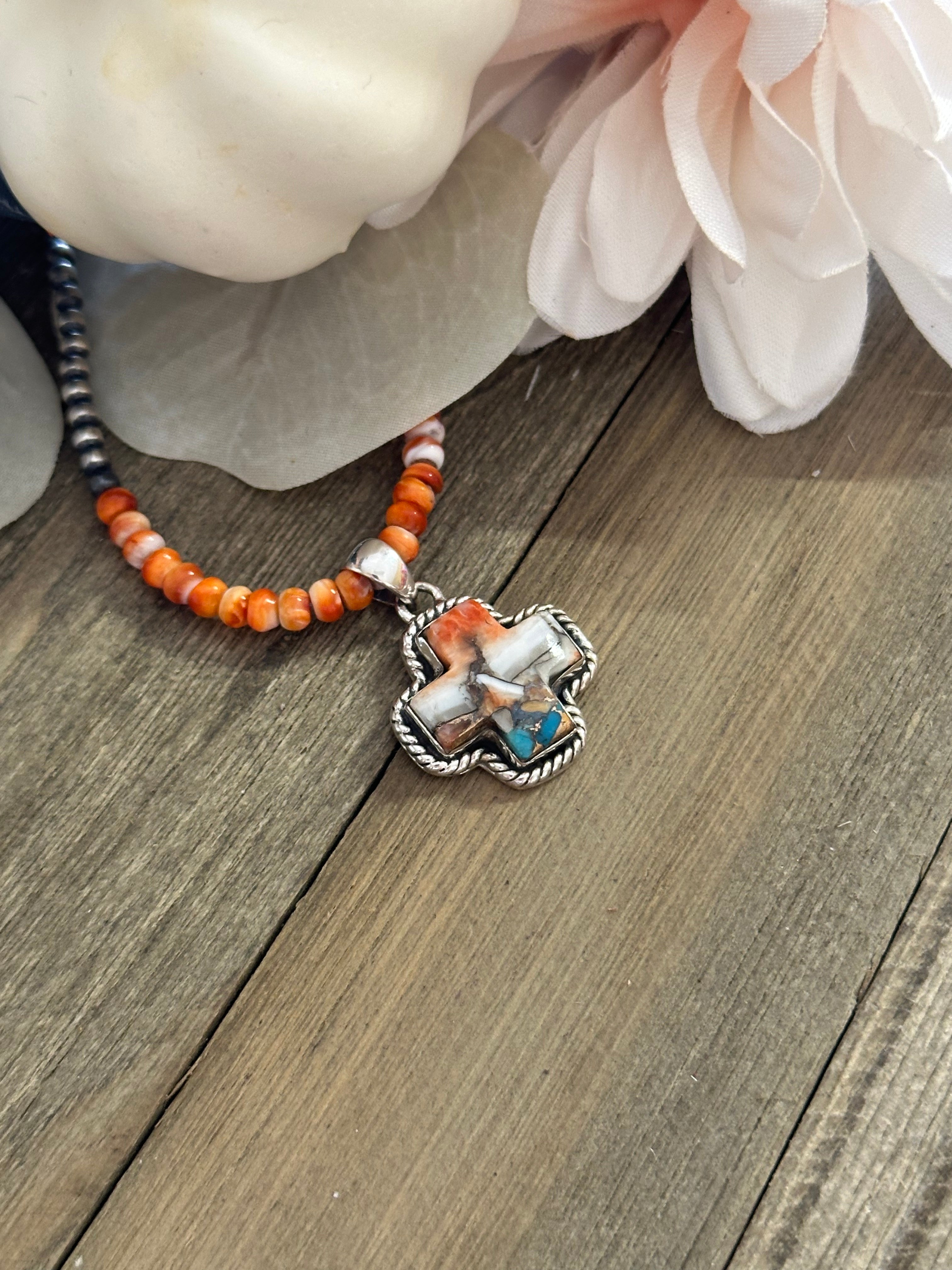 Southwest Handmade Mohave Turquoise & Sterling Silver Pendant