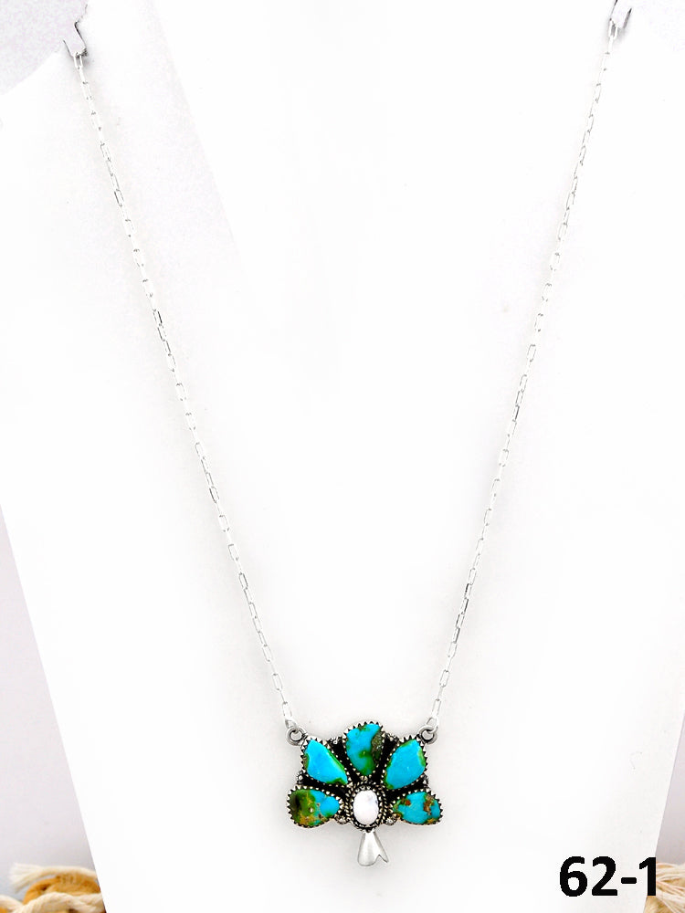 Southwest Made Sonoran Turquoise & Sterling Silver Necklace