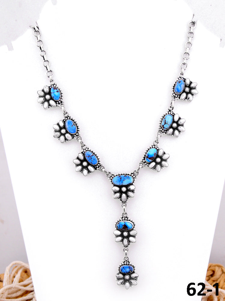 Southwest Handmade Golden Hills with White Buffalo & Sterling Silver Necklace