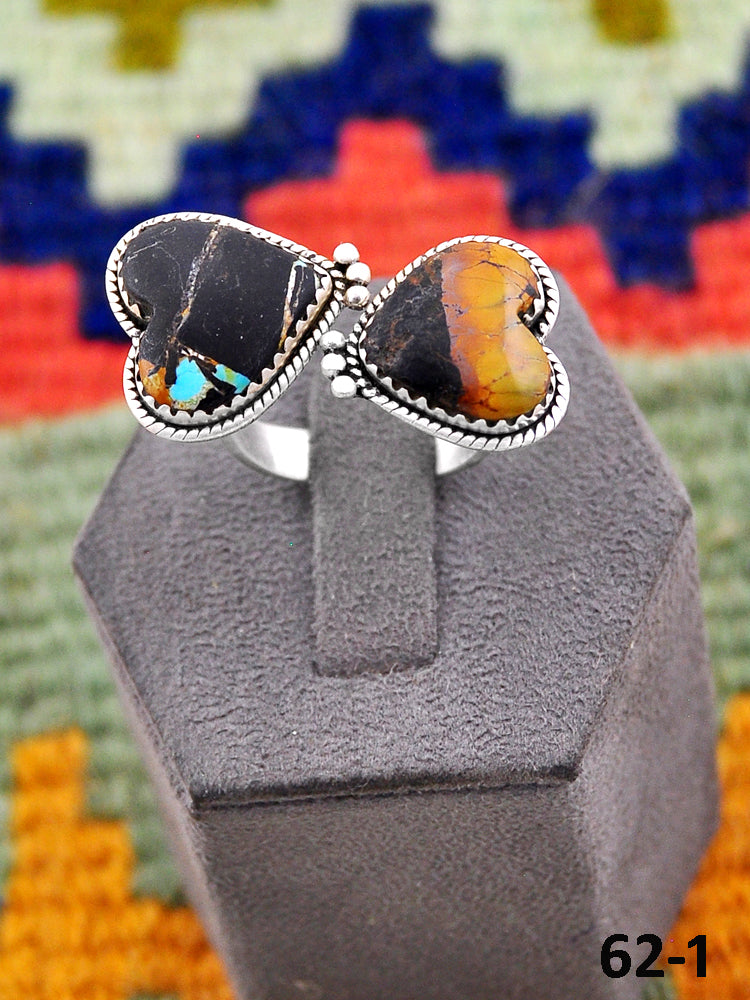 Southwest Handmade Black Jack & Sterling Silver Ring