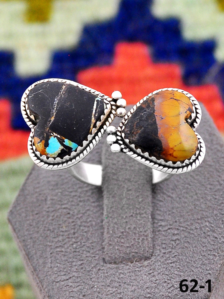 Southwest Handmade Black Jack & Sterling Silver Ring