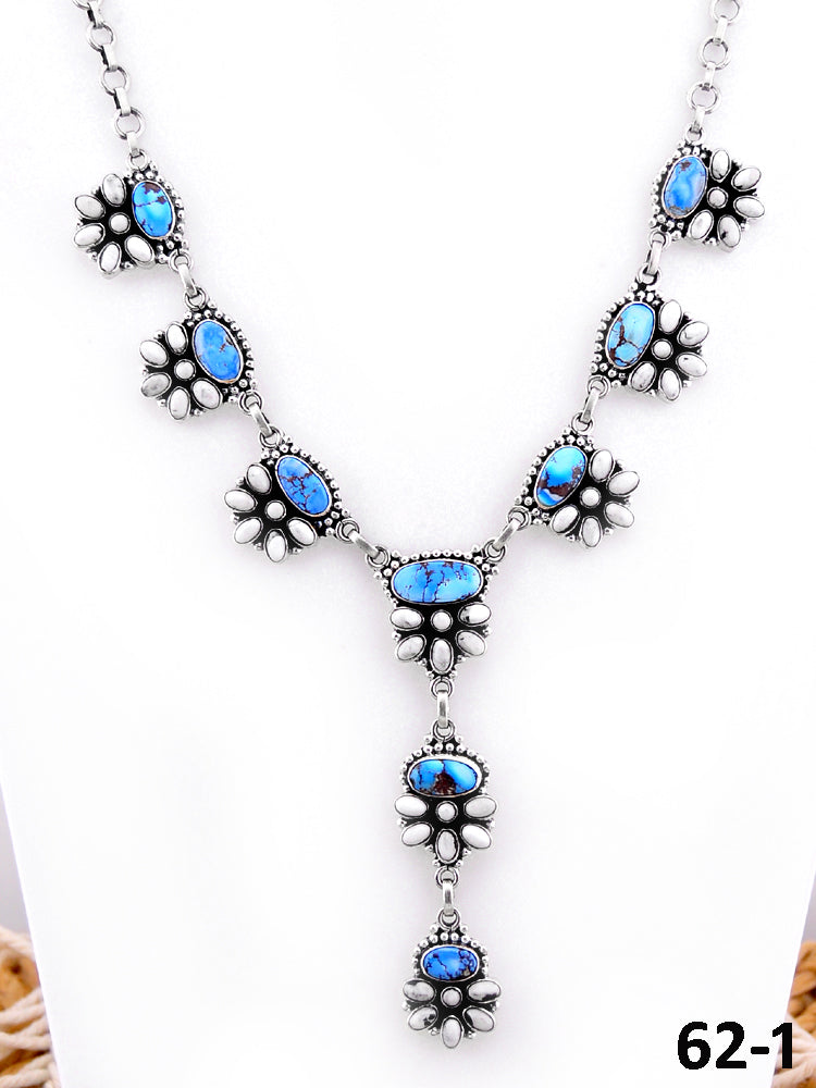 Southwest Handmade Golden Hills with White Buffalo & Sterling Silver Necklace