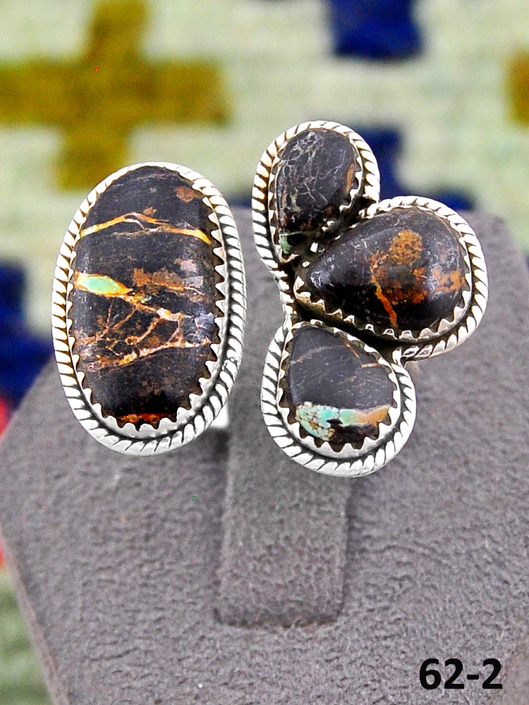Southwest Handmade Black Jack & Sterling Silver Ring