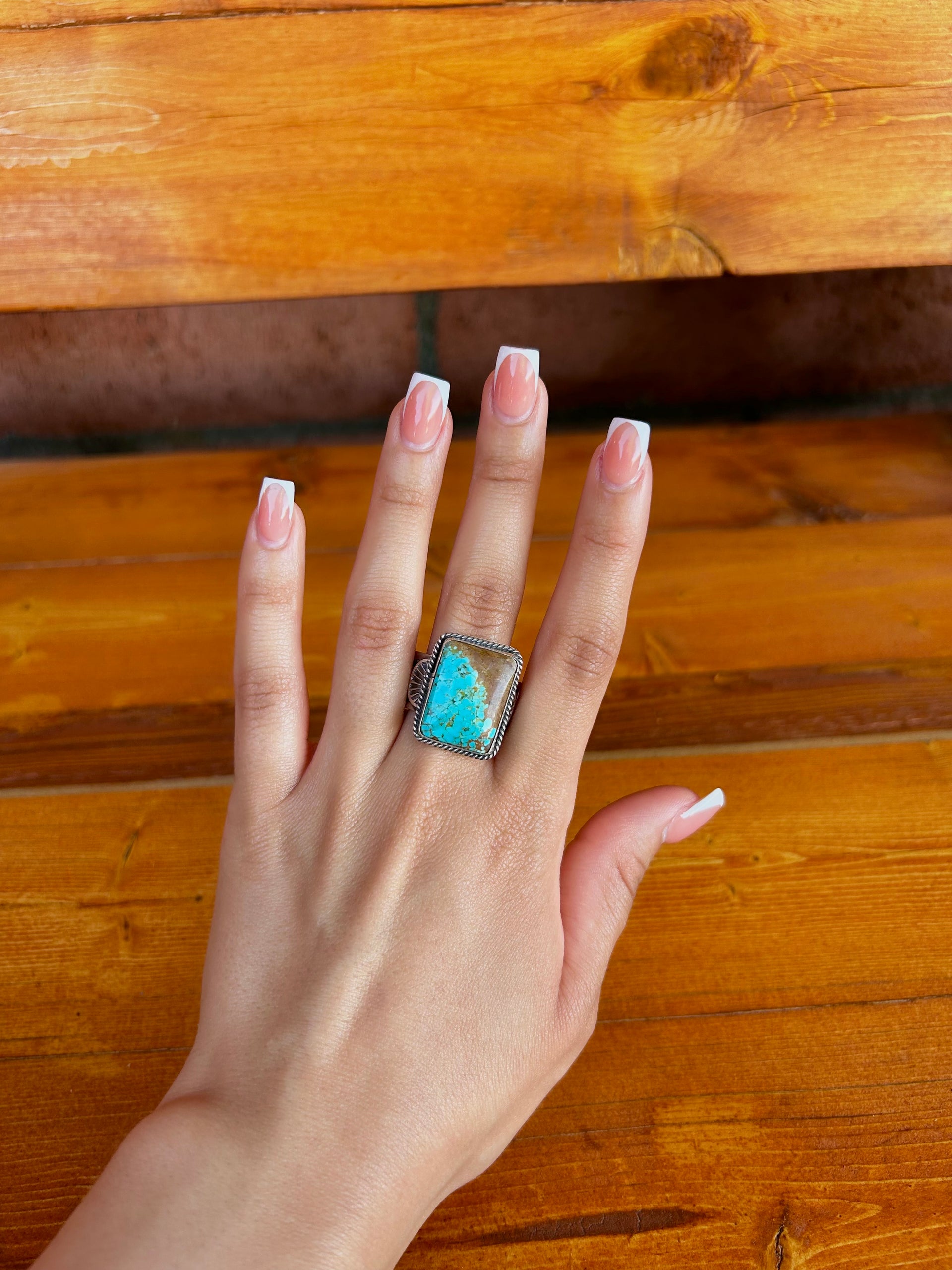 Sunshine Reeves #8 Turquoise & Sterling Silver Ring Size 11.5