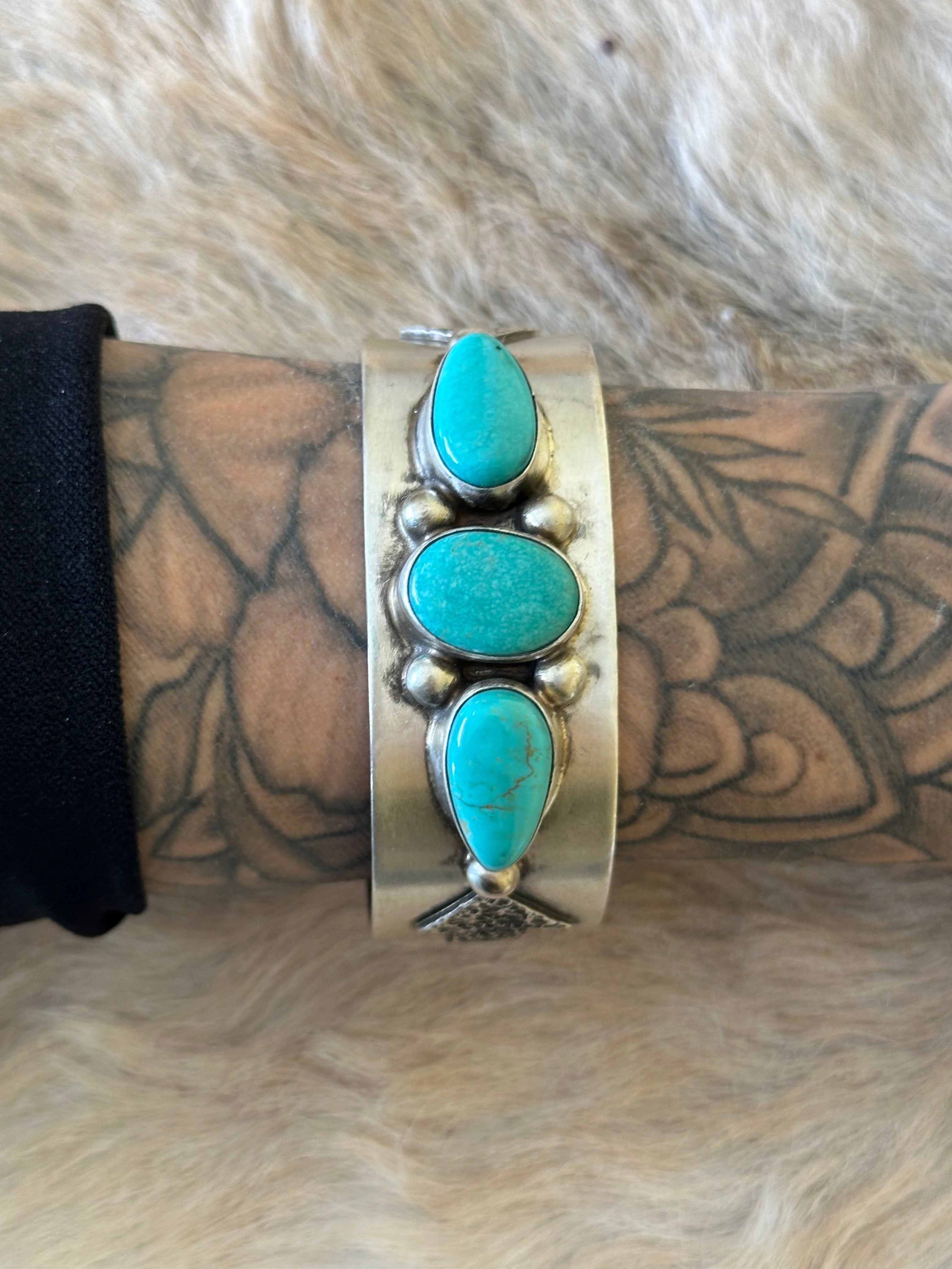 Kathleen Livingston Kingman Turquoise & Sterling Silver Cuff Bracelet