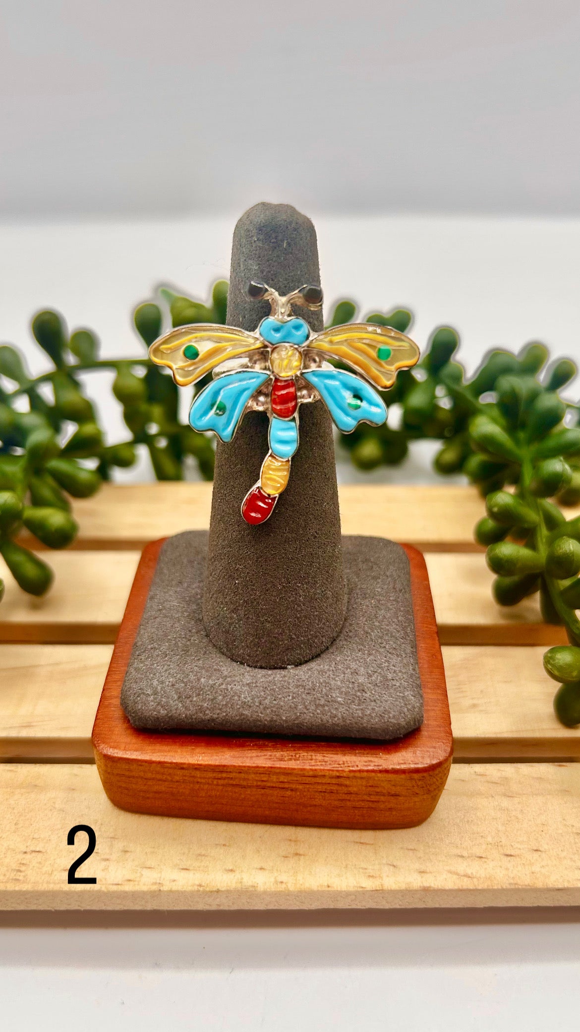 Zuni Made Multi Stone & Sterling Silver Adjustable Ring