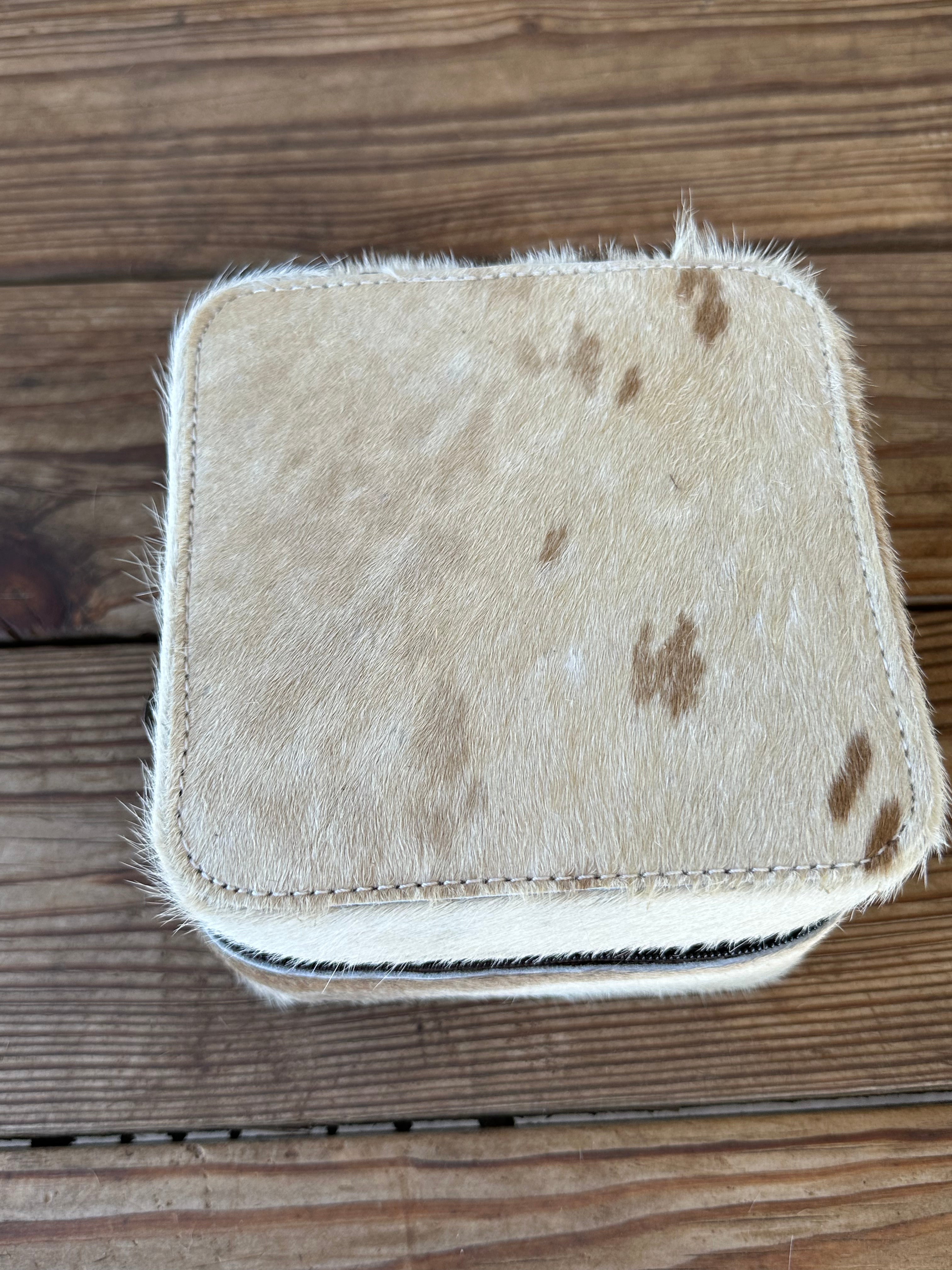 Genuine Leather Cowhide Jewelry Box