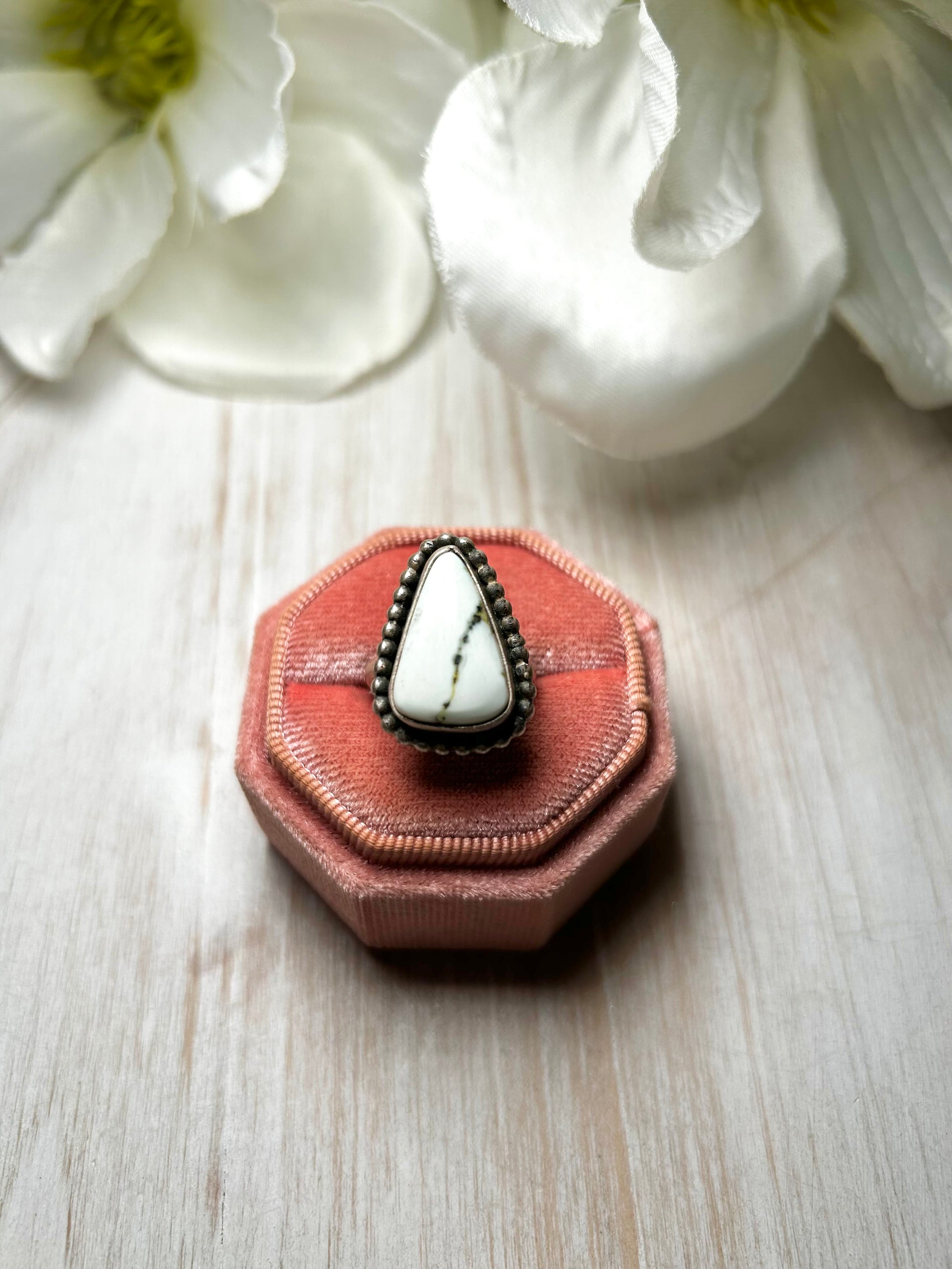 Eli Skeets Paloma Variscite & Sterling Silver Ring Size 5.25