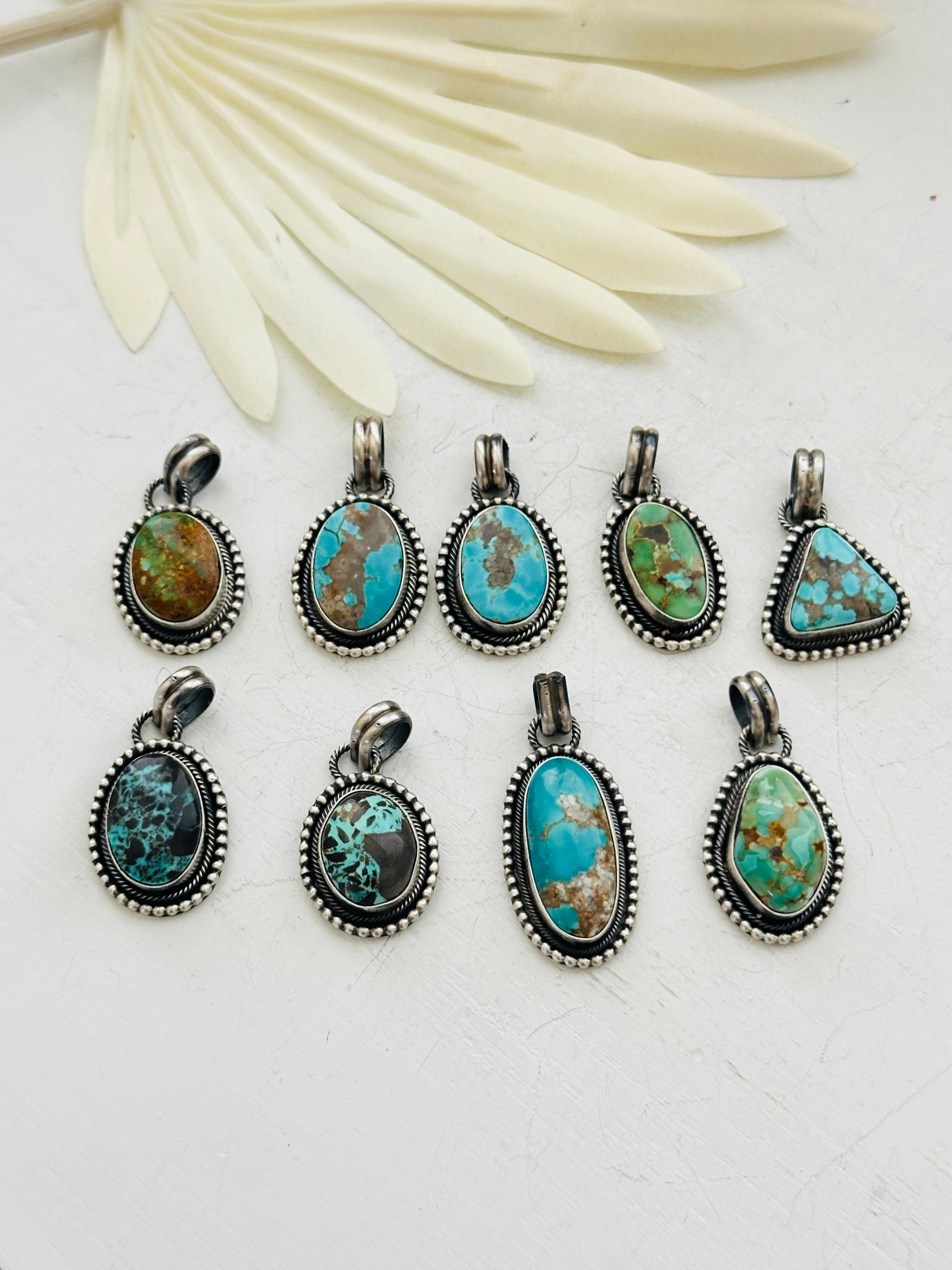 Scott Skeets Royston Turquoise & Sterling Silver Pendants