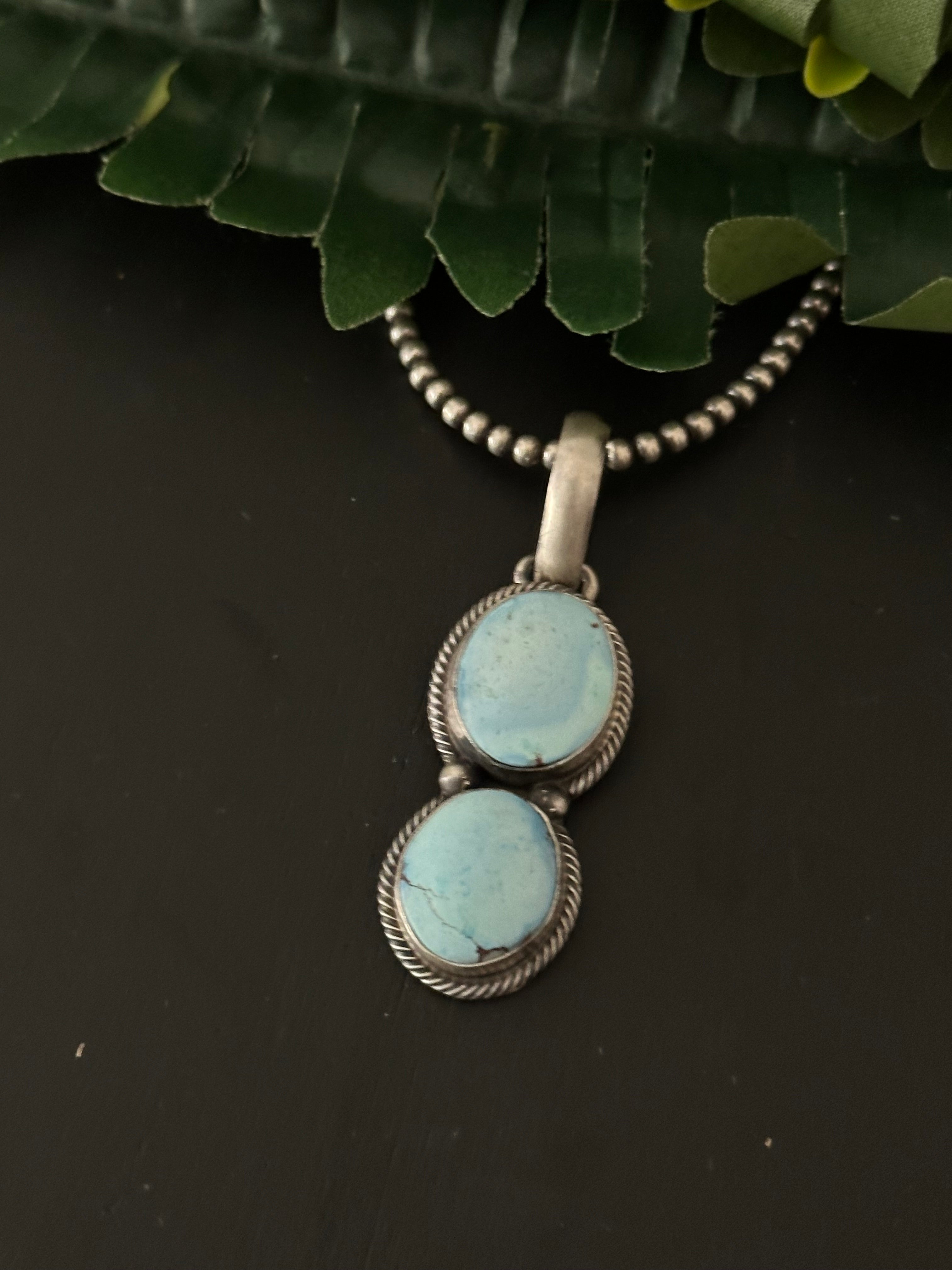 Darrin Livingston Golden Hills Turquoise & Sterling Silver Pendant