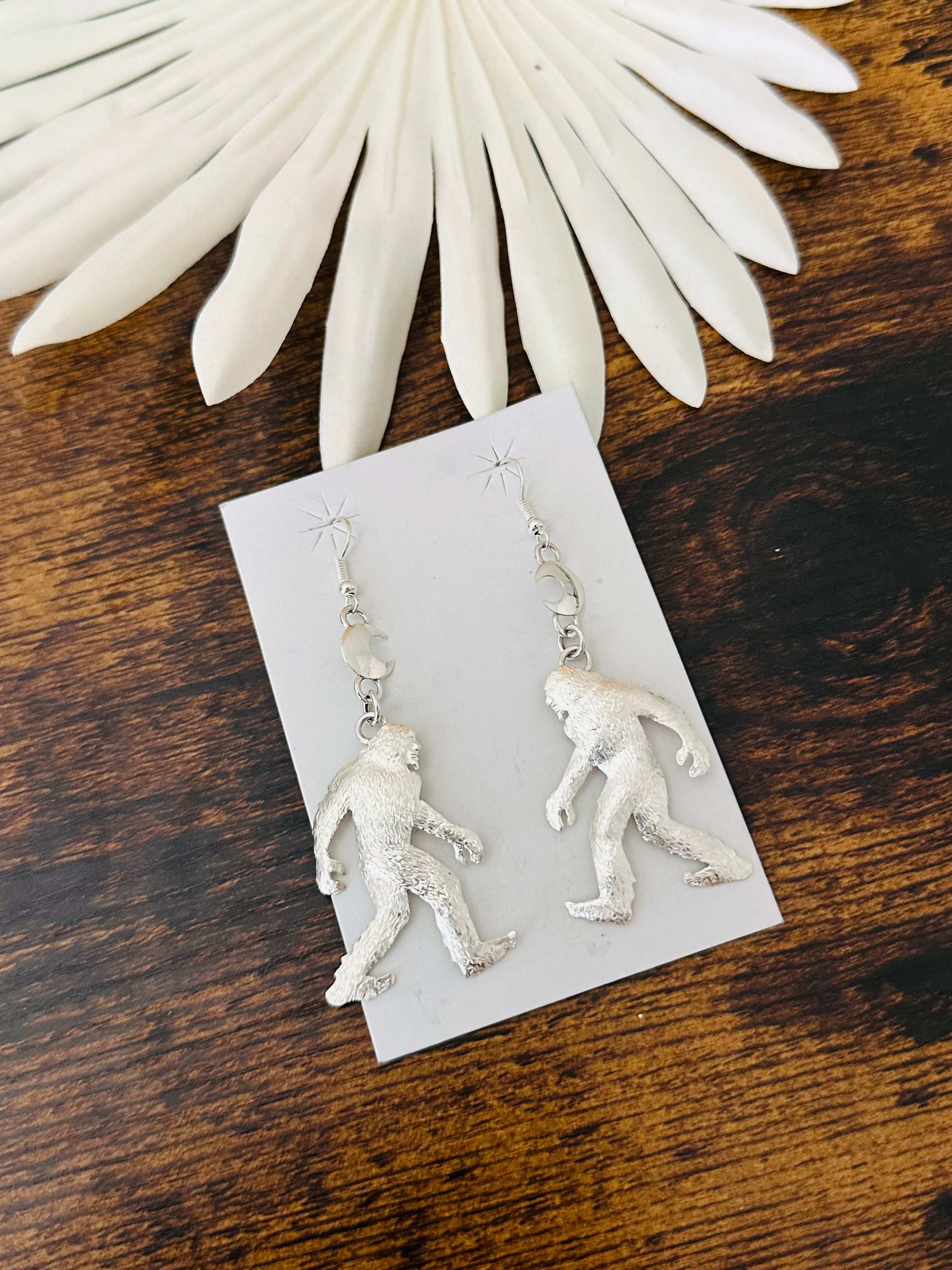 Will Arviso Sterling Silver Sasquatch Dangle Earrings