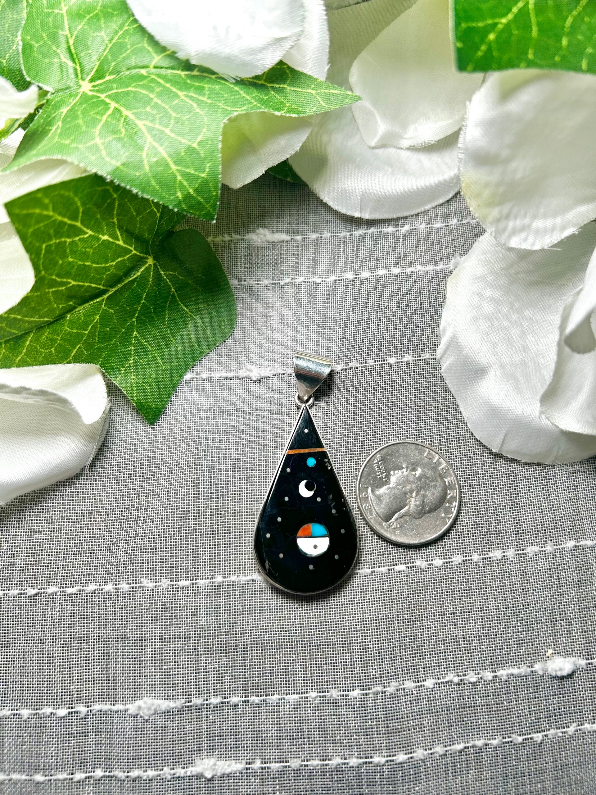 Harold Joe Multi Stone Galaxy & Sterling Silver Pendant