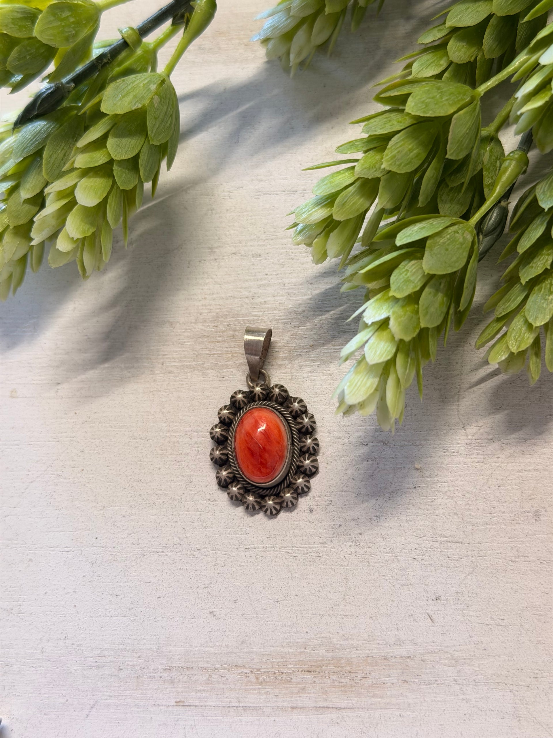 Scott Skeet Spiny Oyster & Sterling Silver Pendant