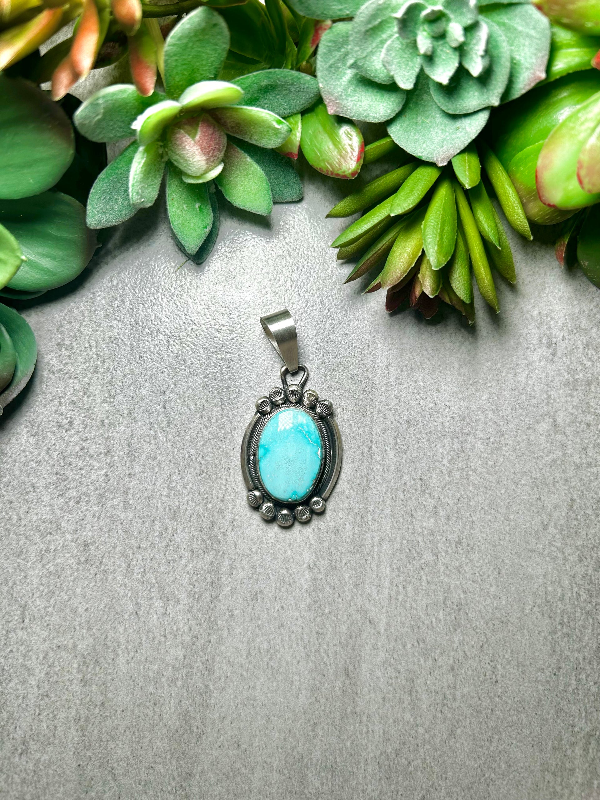 Navajo Made Royston Turquoise & Sterling Silver Pendant