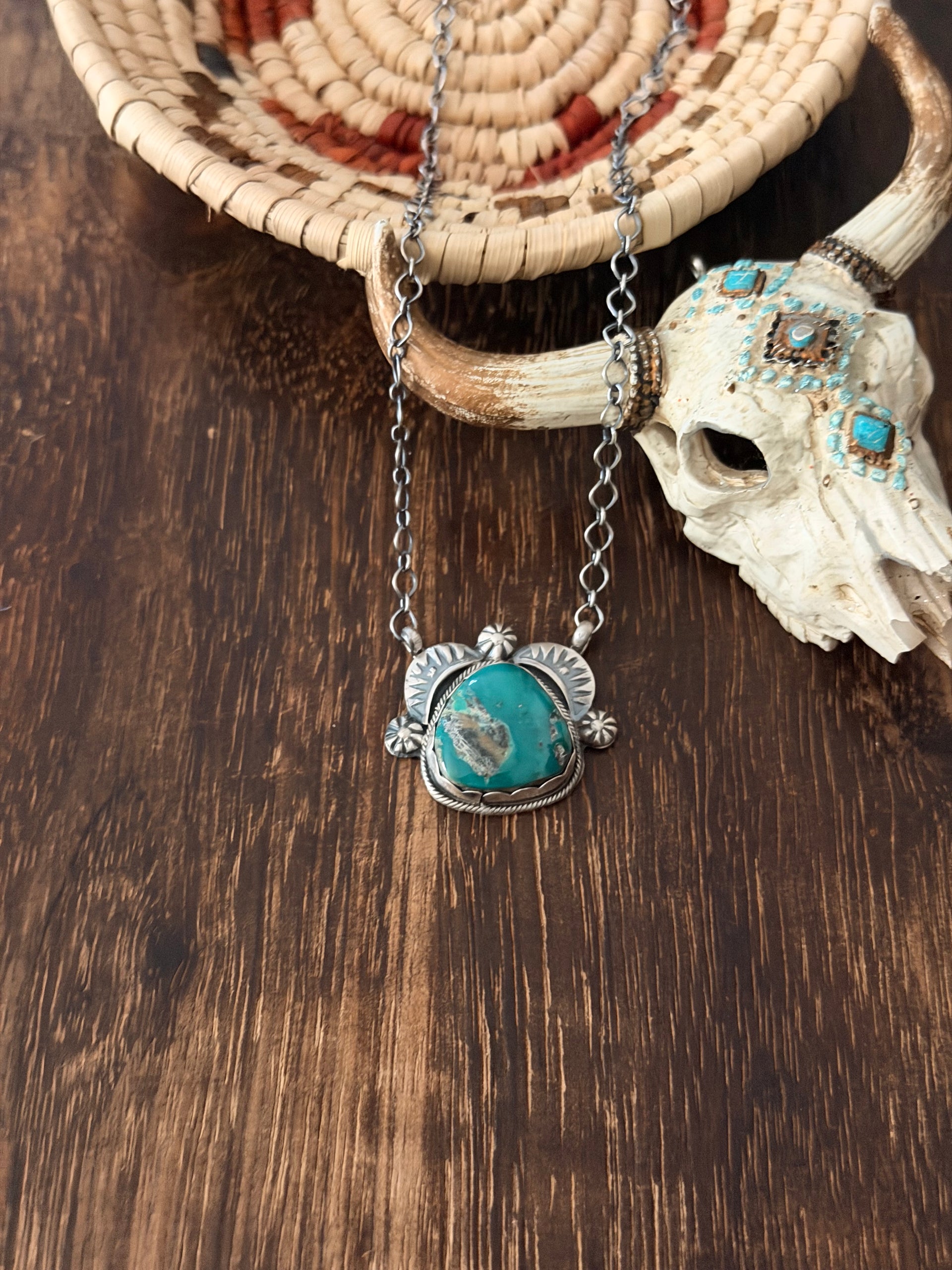 Jeff James Fox Turquoise & Sterling Silver Necklace