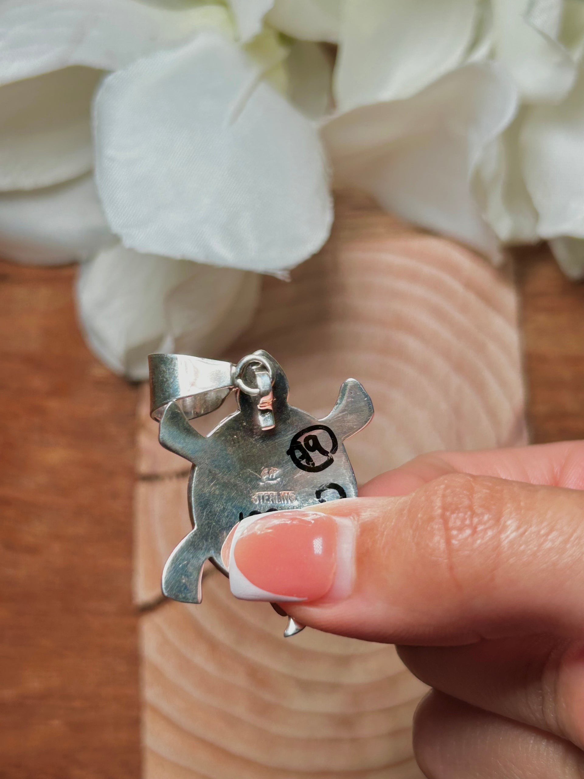 Navajo Made Golden Hill Turquoise & Sterling Silver Pendant