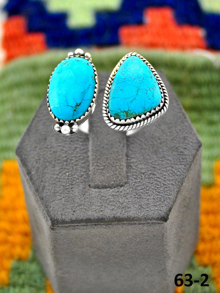 Southwest Handmade Sierra Bella Turquoise & Sterling Silver Adjustable Ring