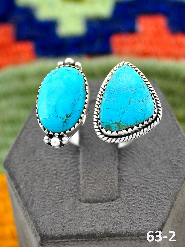 Southwest Handmade Sierra Bella Turquoise & Sterling Silver Adjustable Ring