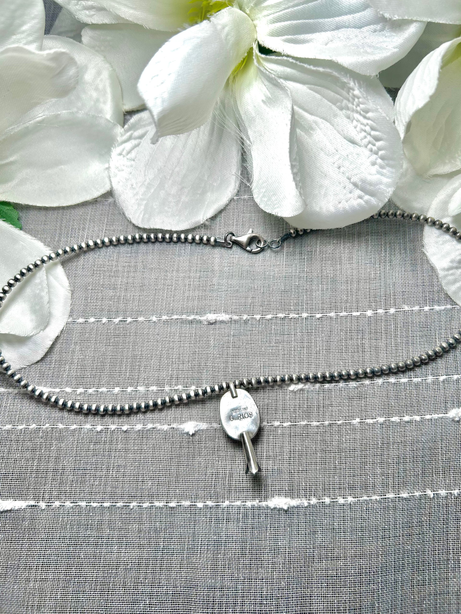 George Rios Cotton Candy Dahlia & Sterling Silver Necklace