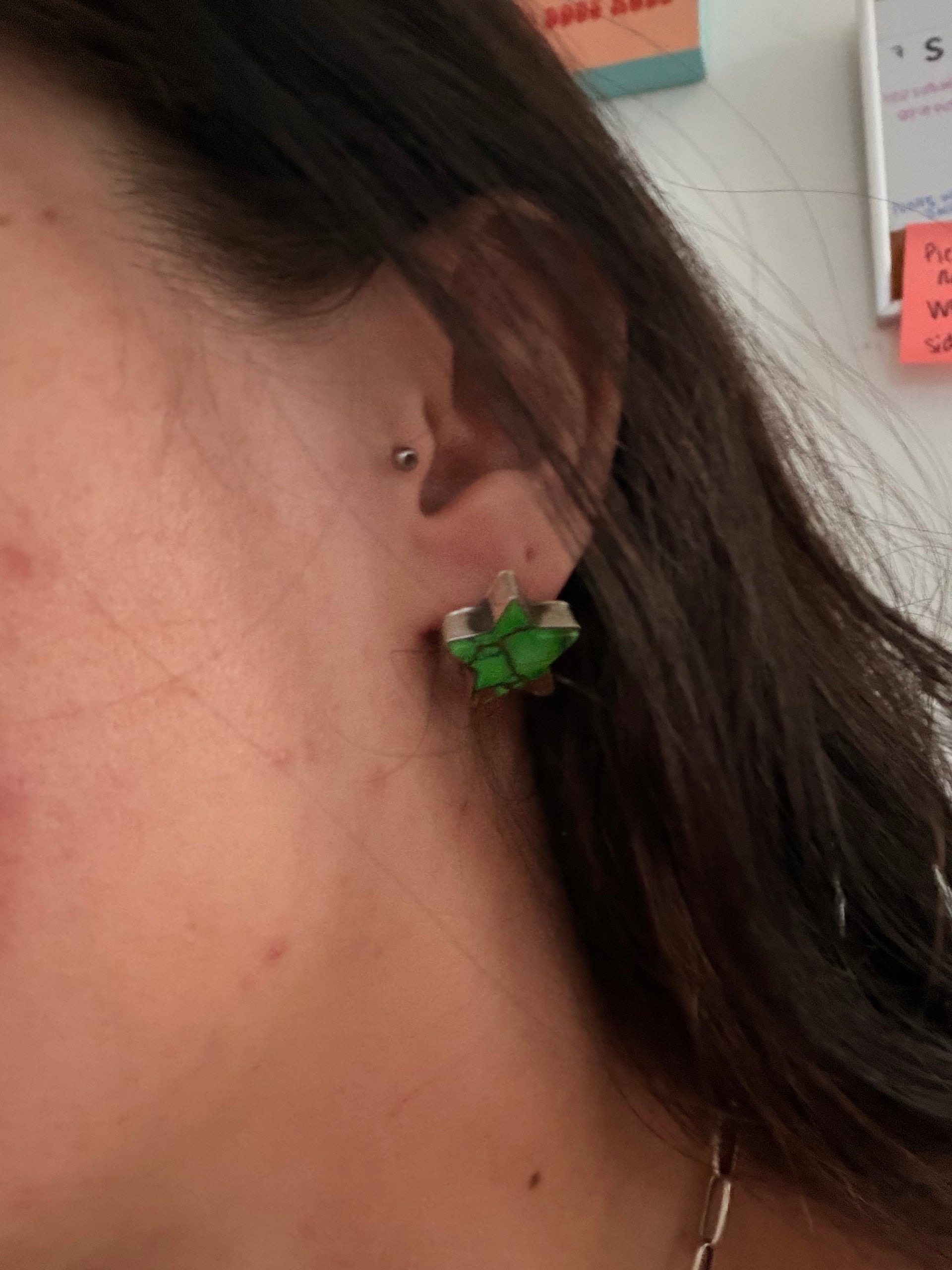 Larson Chee Peacock Dalia Composite & Sterling Silver Post Star Earrings