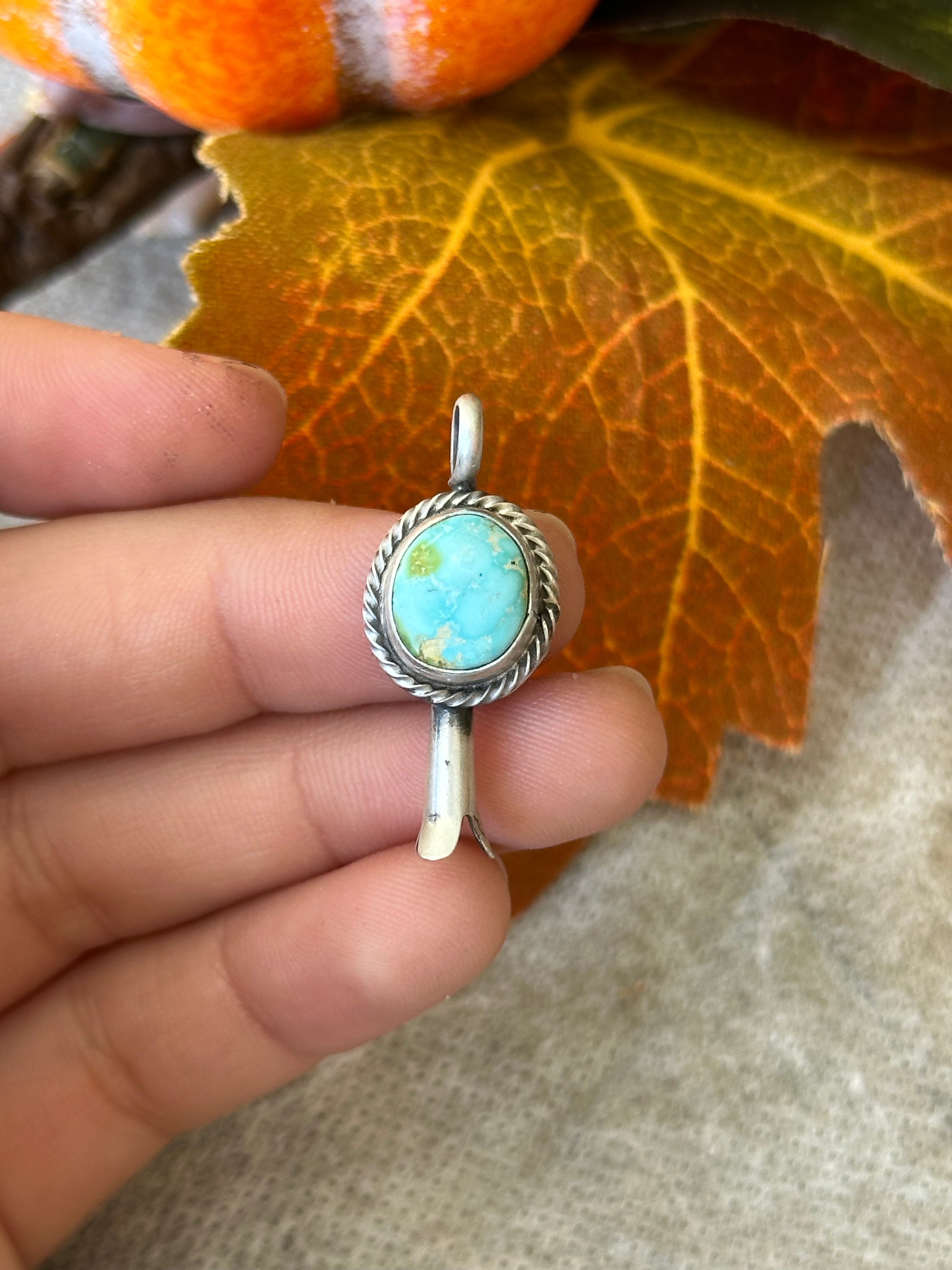 Navajo Made Turquoise & Sterling Silver Pendant