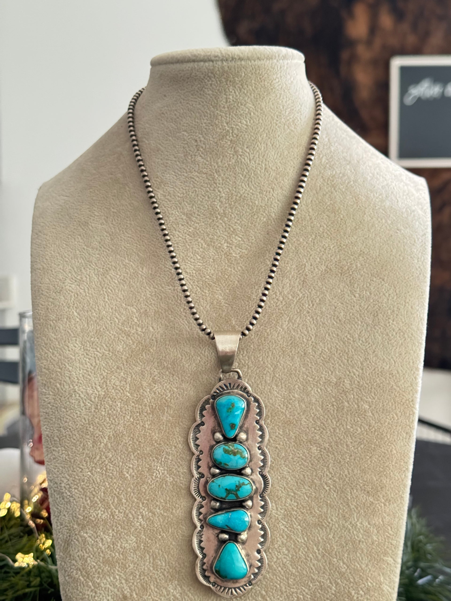 Bobby Johnson Sonoran Mountain Turquoise & Sterling Silver Pendant