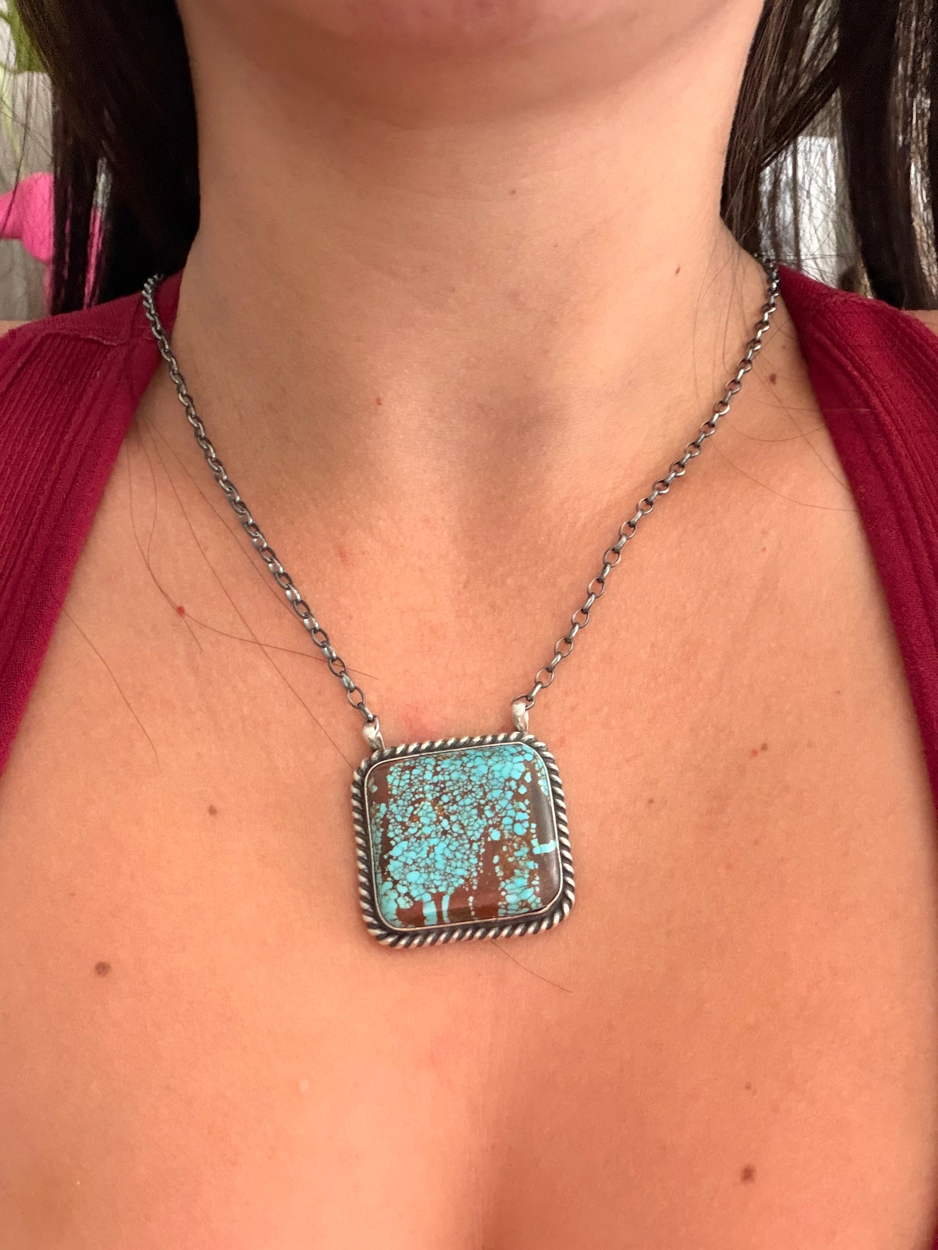 Judith Dixon Mine 8 Turquoise & Sterling Silver Necklace
