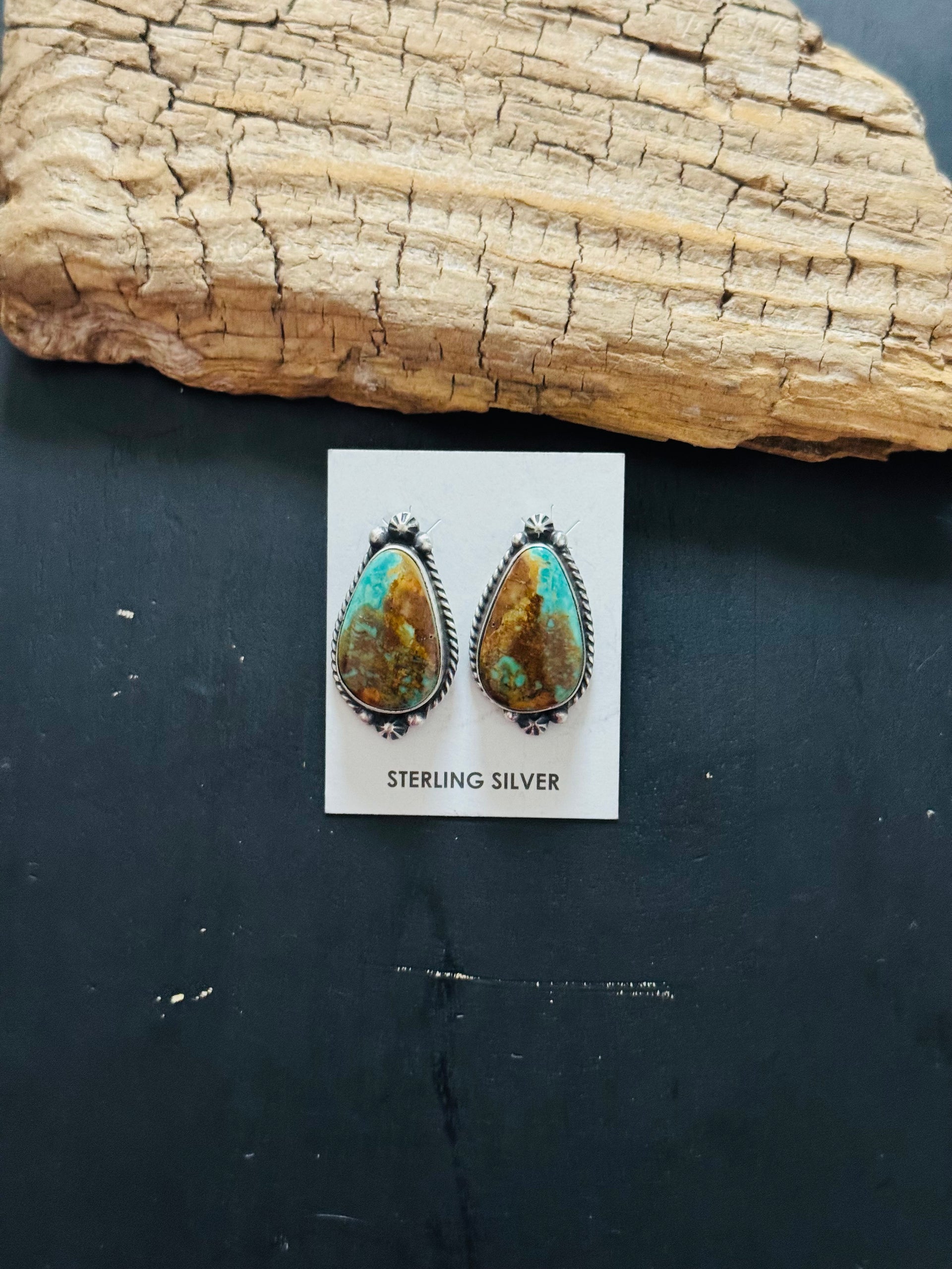 Elouise Kee Royston Turquoise & Sterling Silver Post Earring