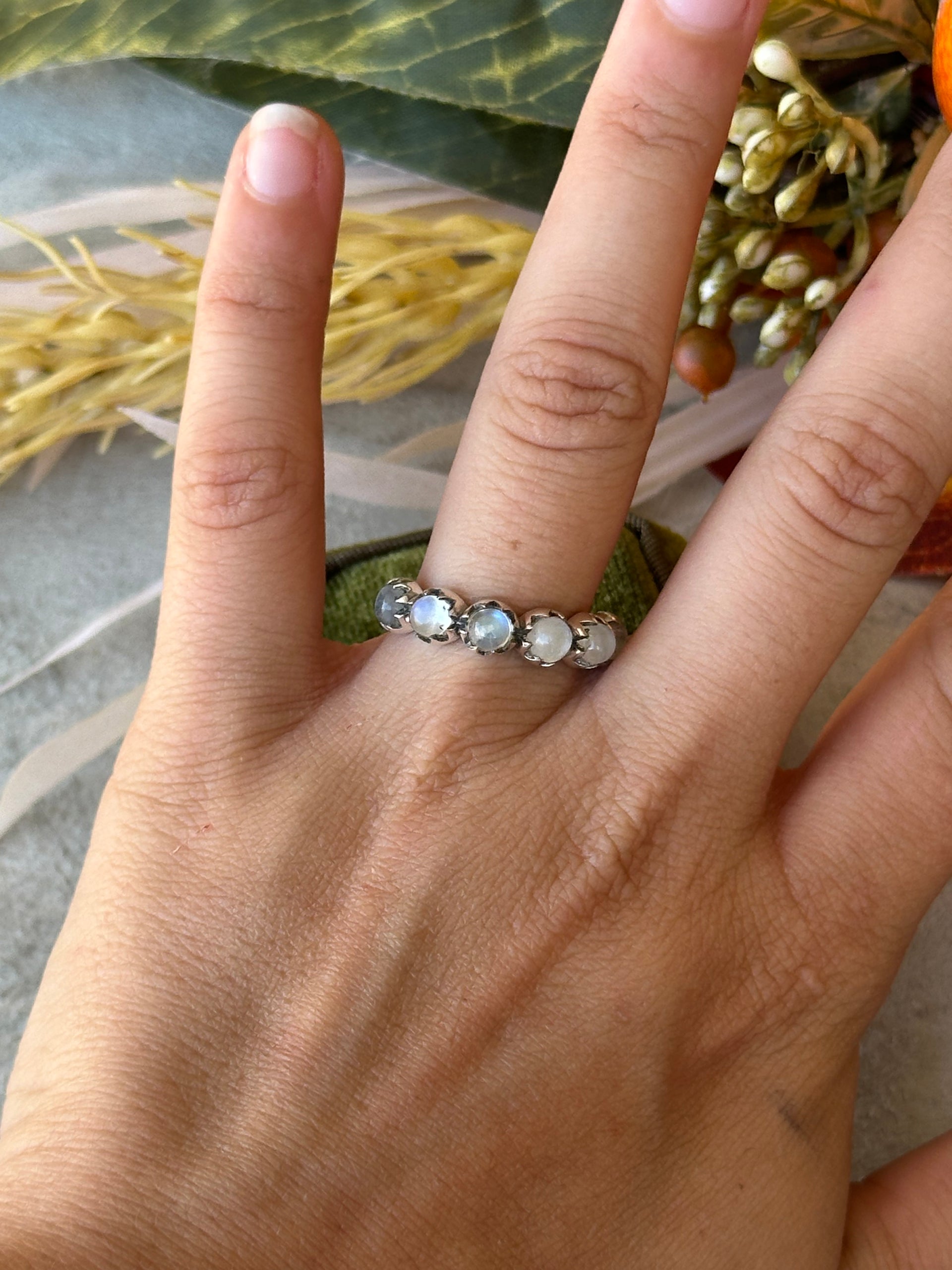 Southwest Handmade Moonstone & Sterling Silver Ring