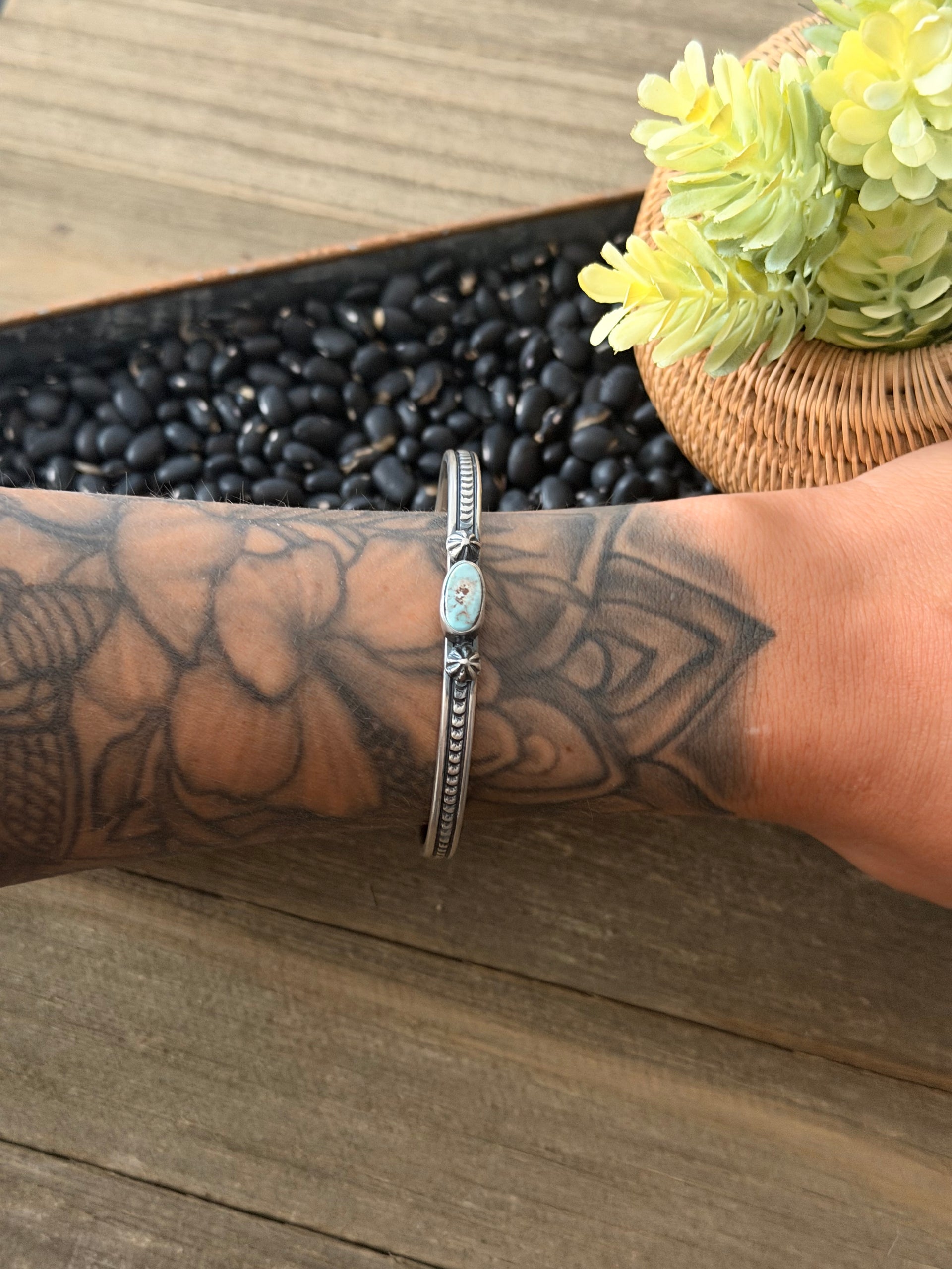 Jereme Delgarito Dry Creek Turquoise & Sterling Silver Cuff Bracelet