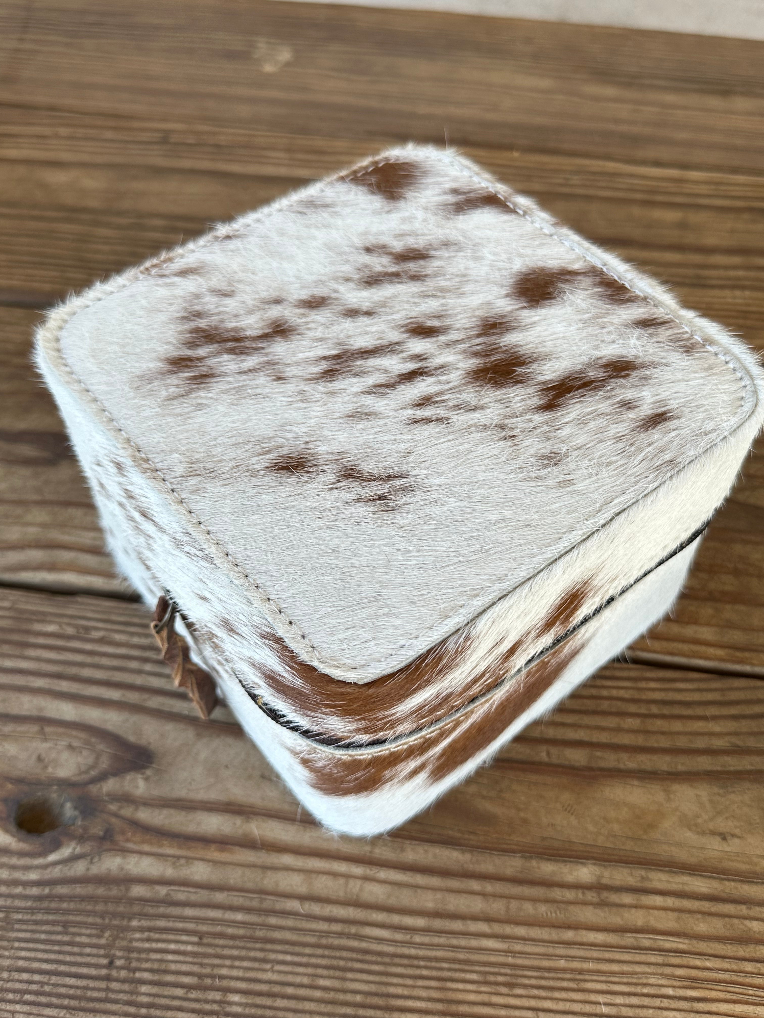 Genuine Leather Cowhide Jewelry Box