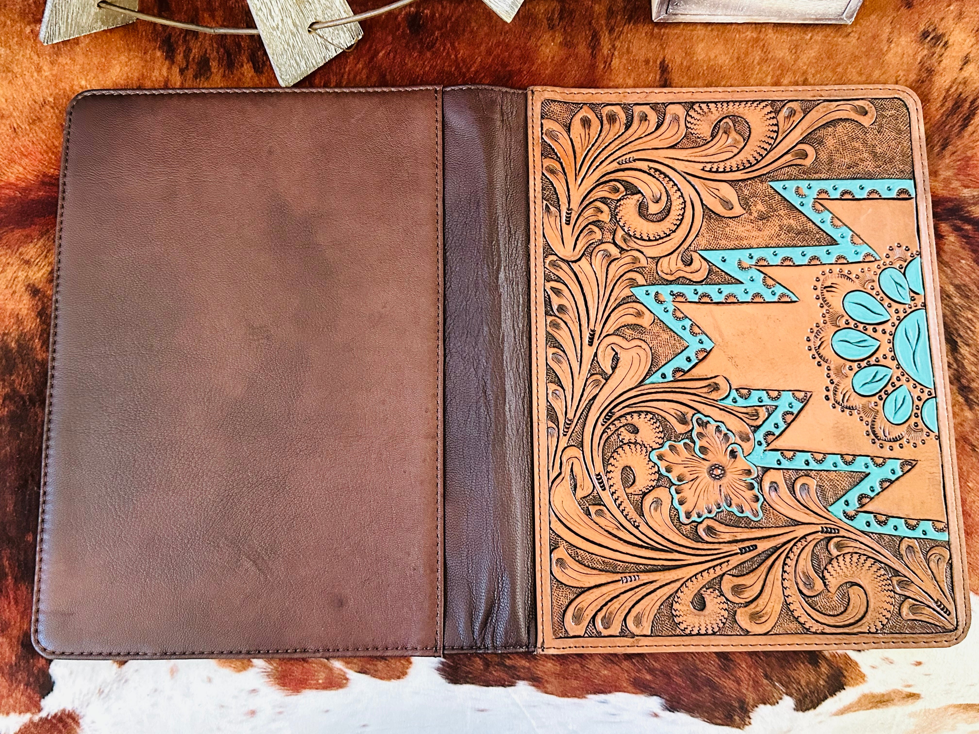 Genuine Tooled Leather Planner