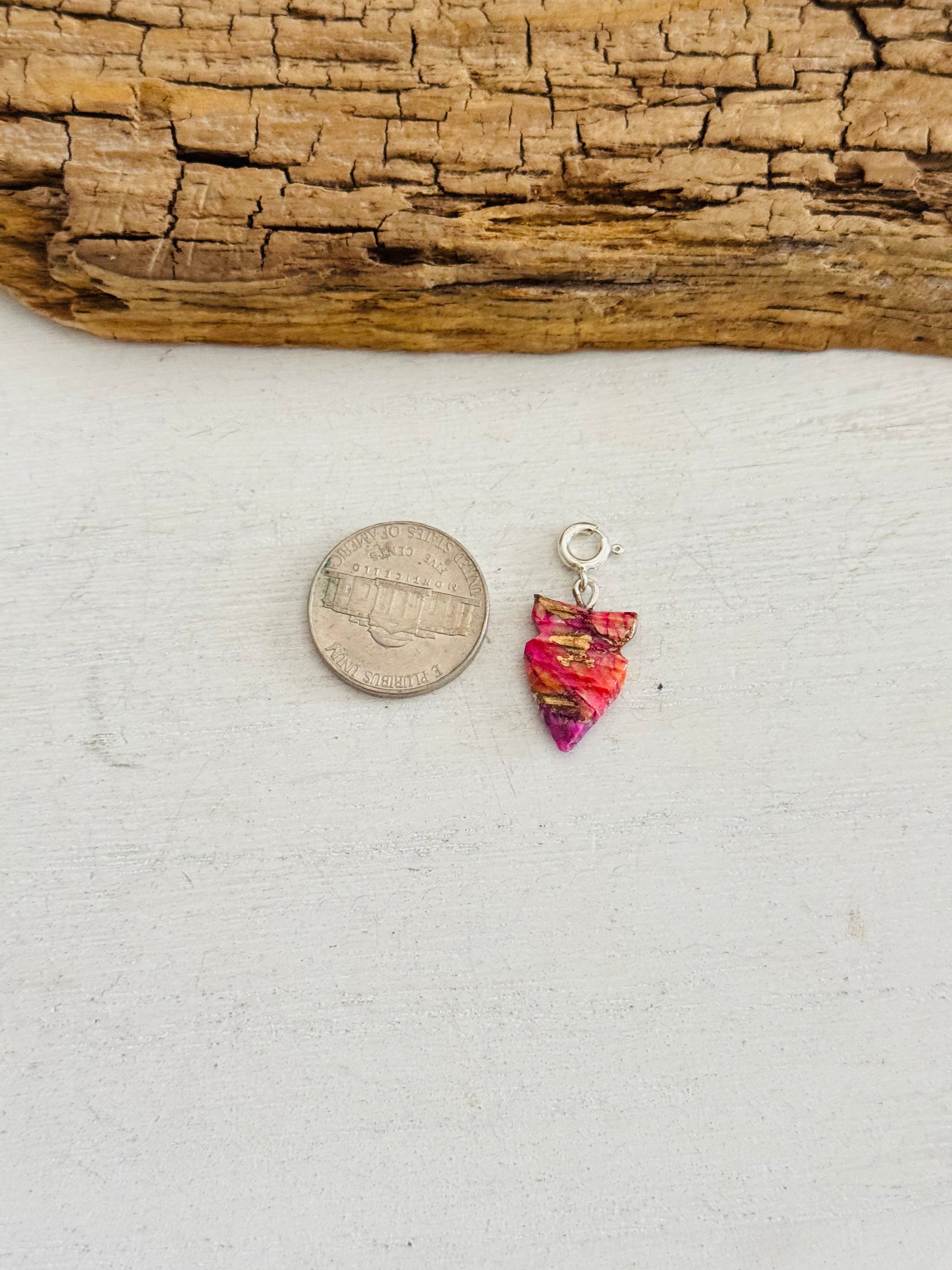 Navajo Made Mohave Turquoise & Sterling Silver Arrowhead Charms