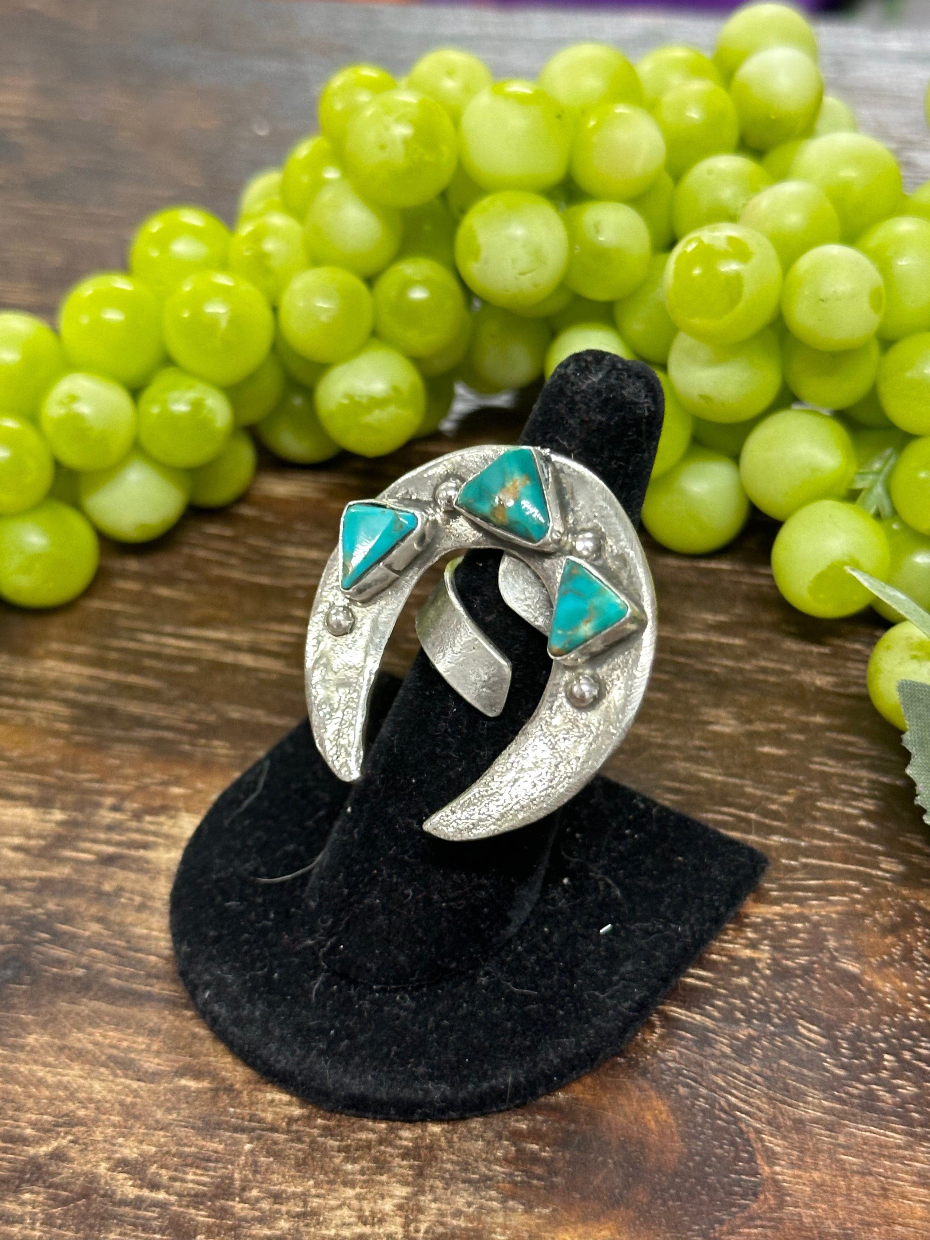 Jude Candalaria Royston Turquoise Sterling Silver Adjustable Ring