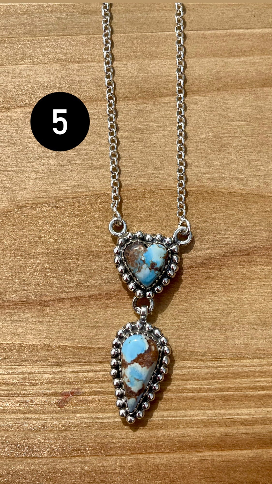 Southwest Handmade Golden Hills Turquoise & Sterling Silver Necklace