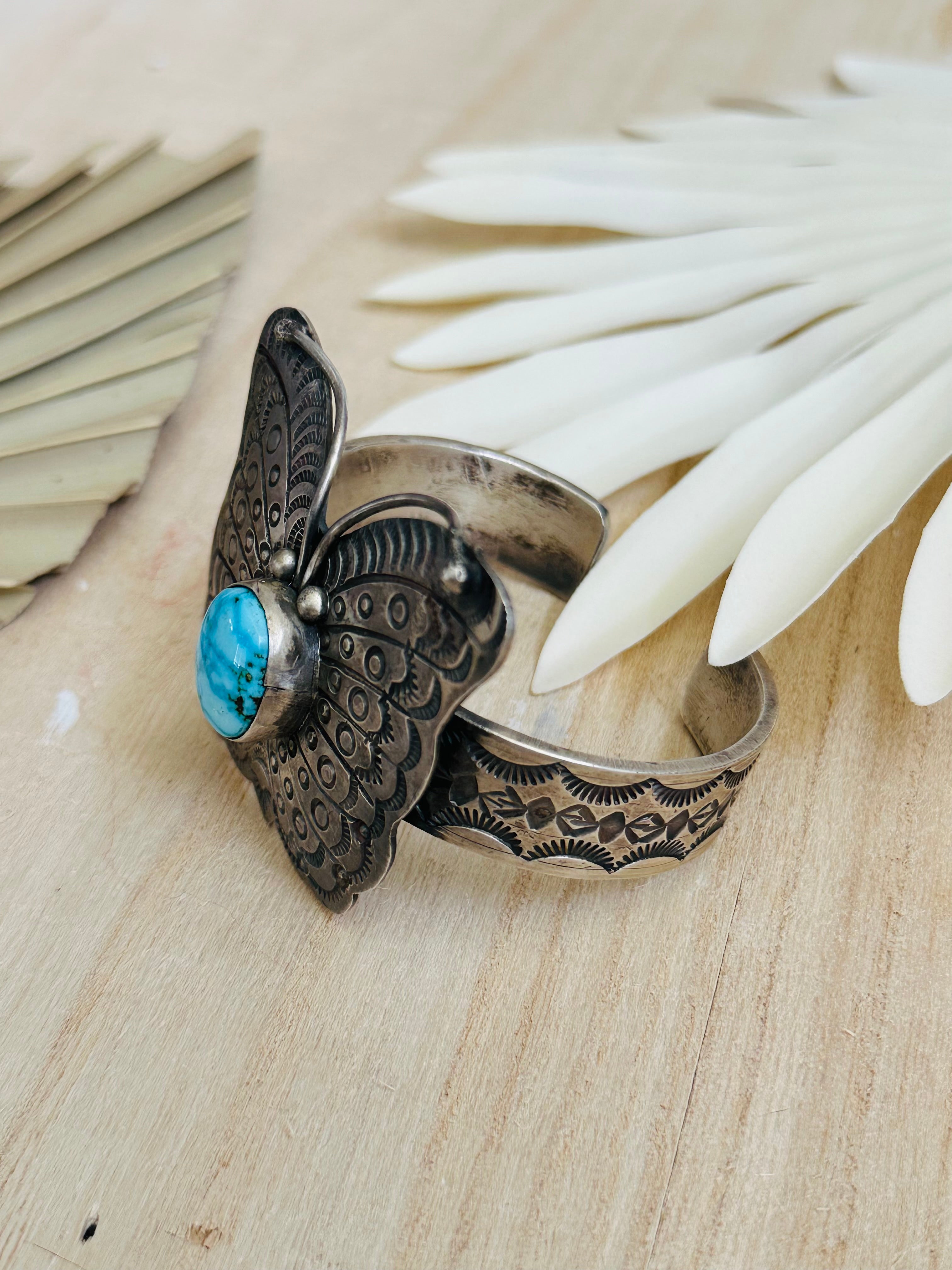 Bobby Johnson Kingman Turquoise & Sterling Silver Cuff Bracelet