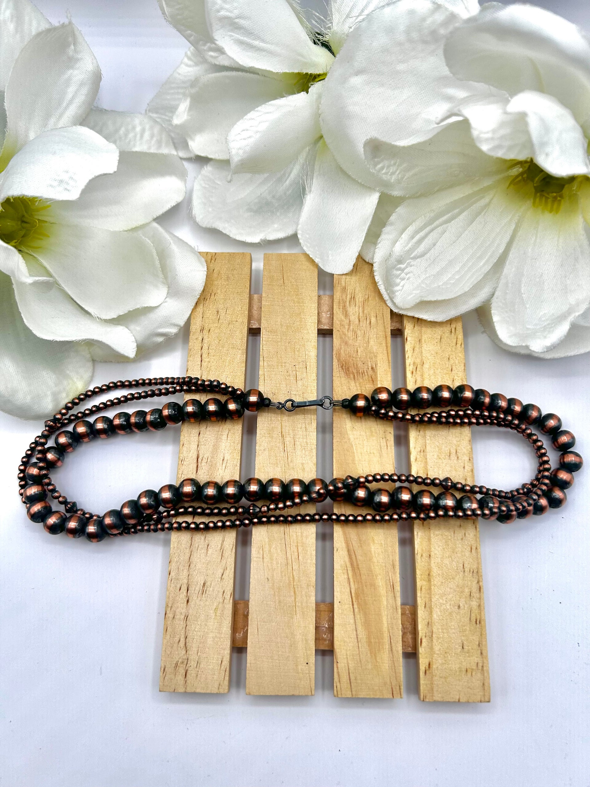 Navajo Made Strung Copper Necklace