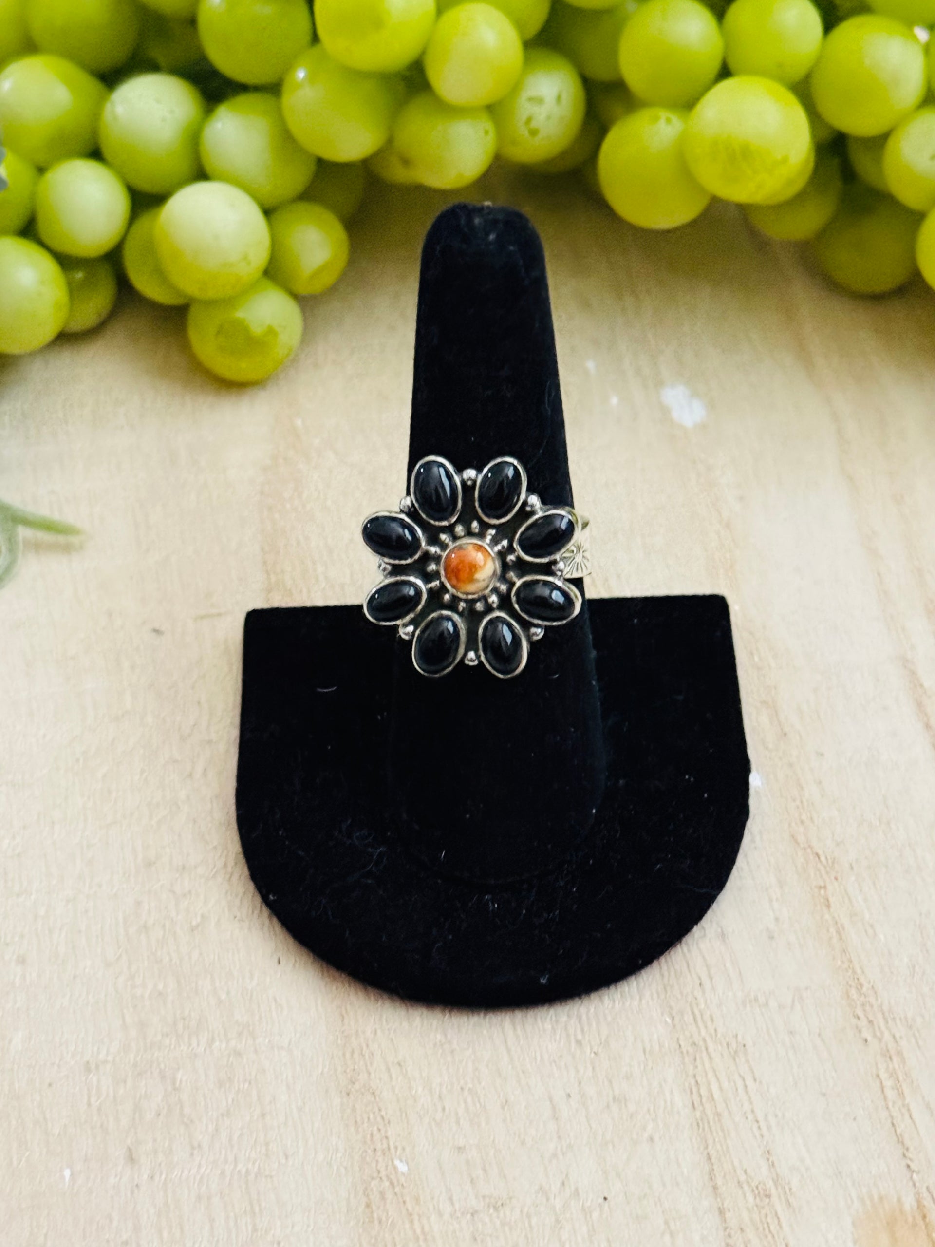 Southwest Handmade Multi Stone & Sterling Silver Adjustable Cluster Ring