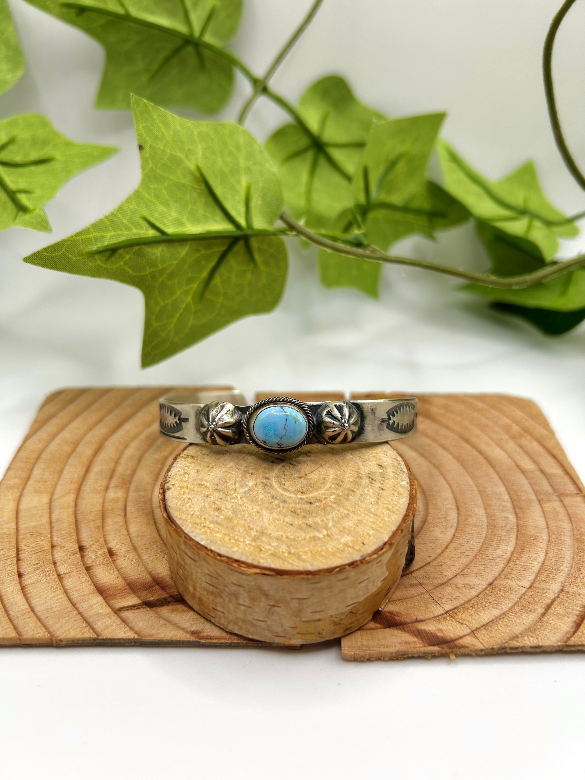 Danny Henio Golden Hill Turquoise & Sterling Silver Cuff Bracelet