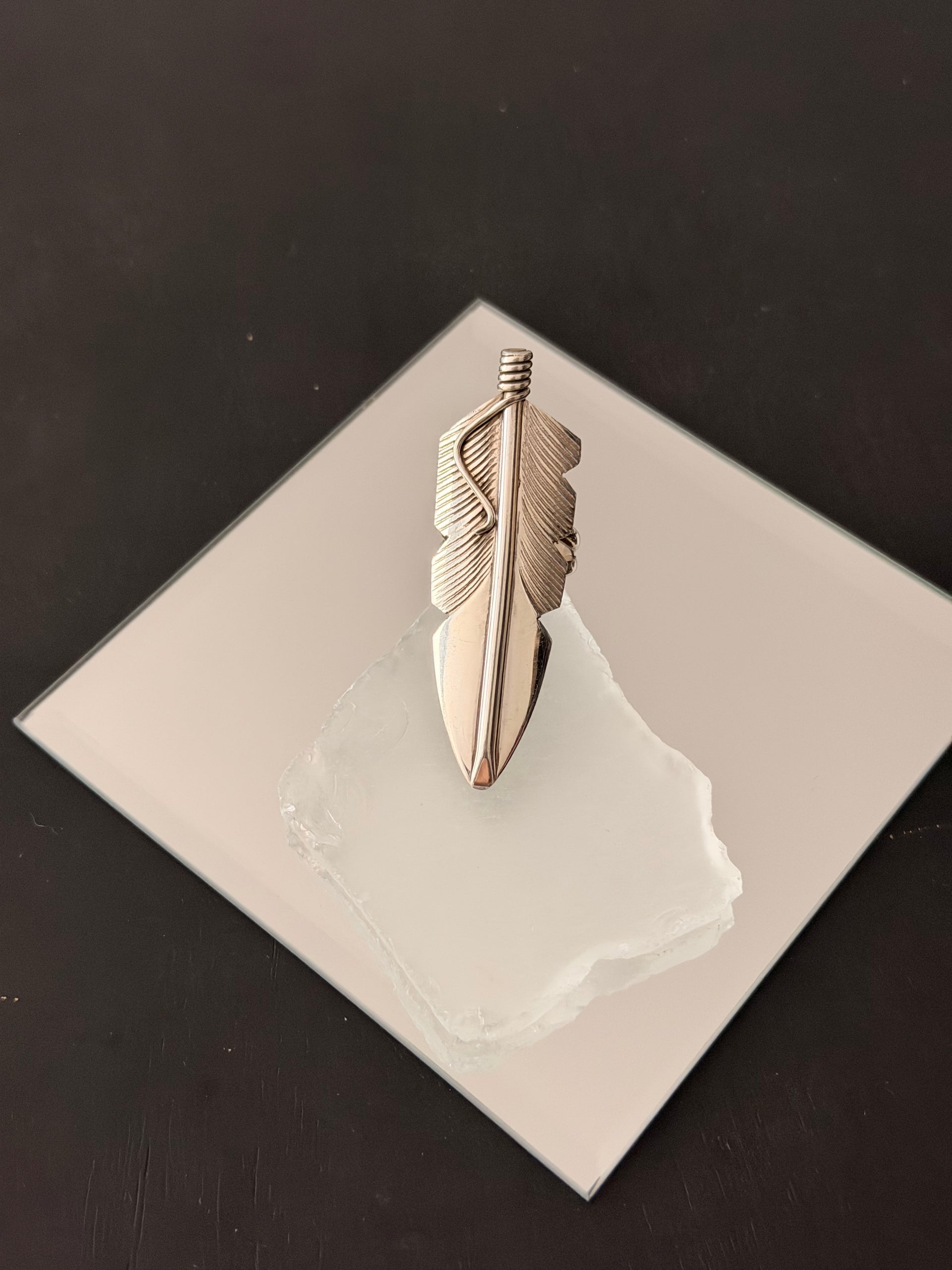 Navajo Made Sterling Silver Feather Ring