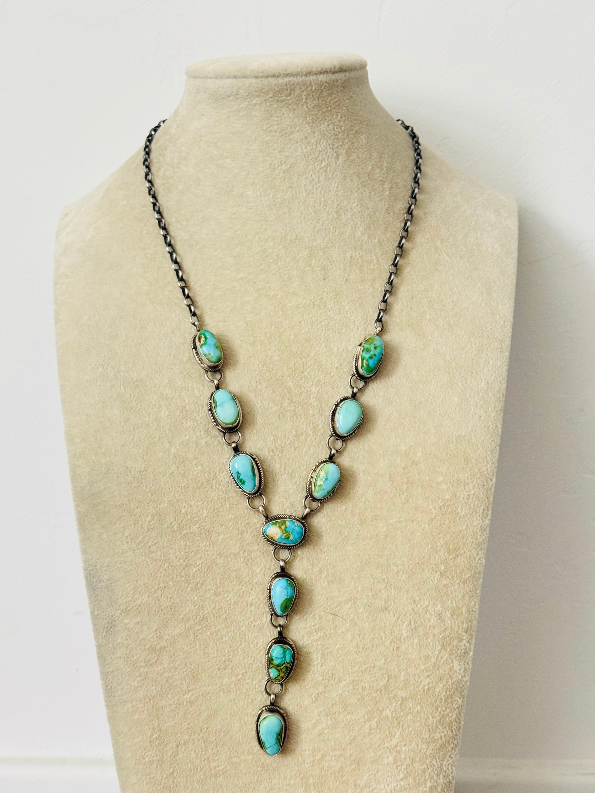 Betta Lee Sonoran Mountain Turquoise & Sterling Silver Lariat Necklace Set