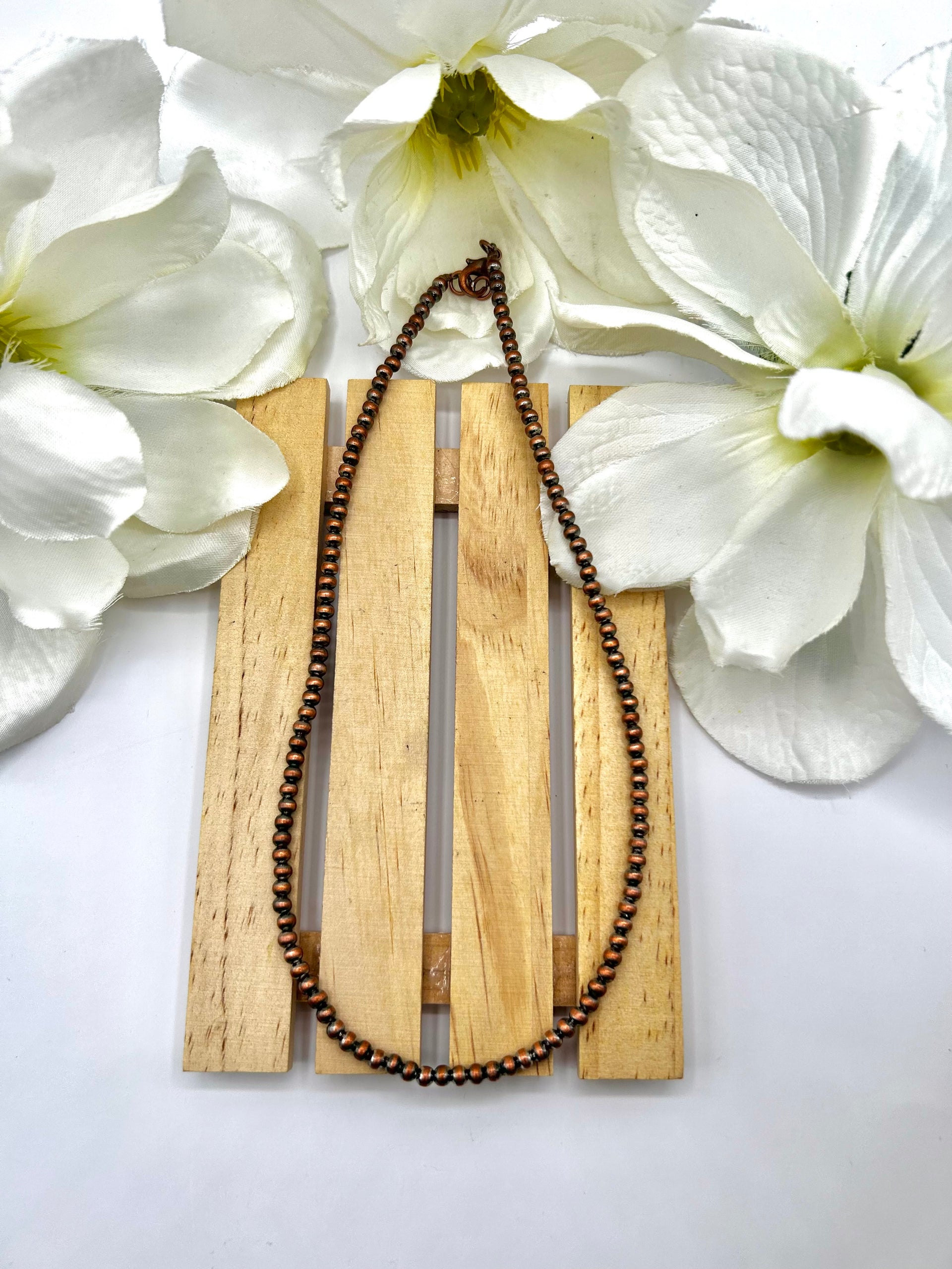 Navajo Made Strung 4 MM Copper Necklace