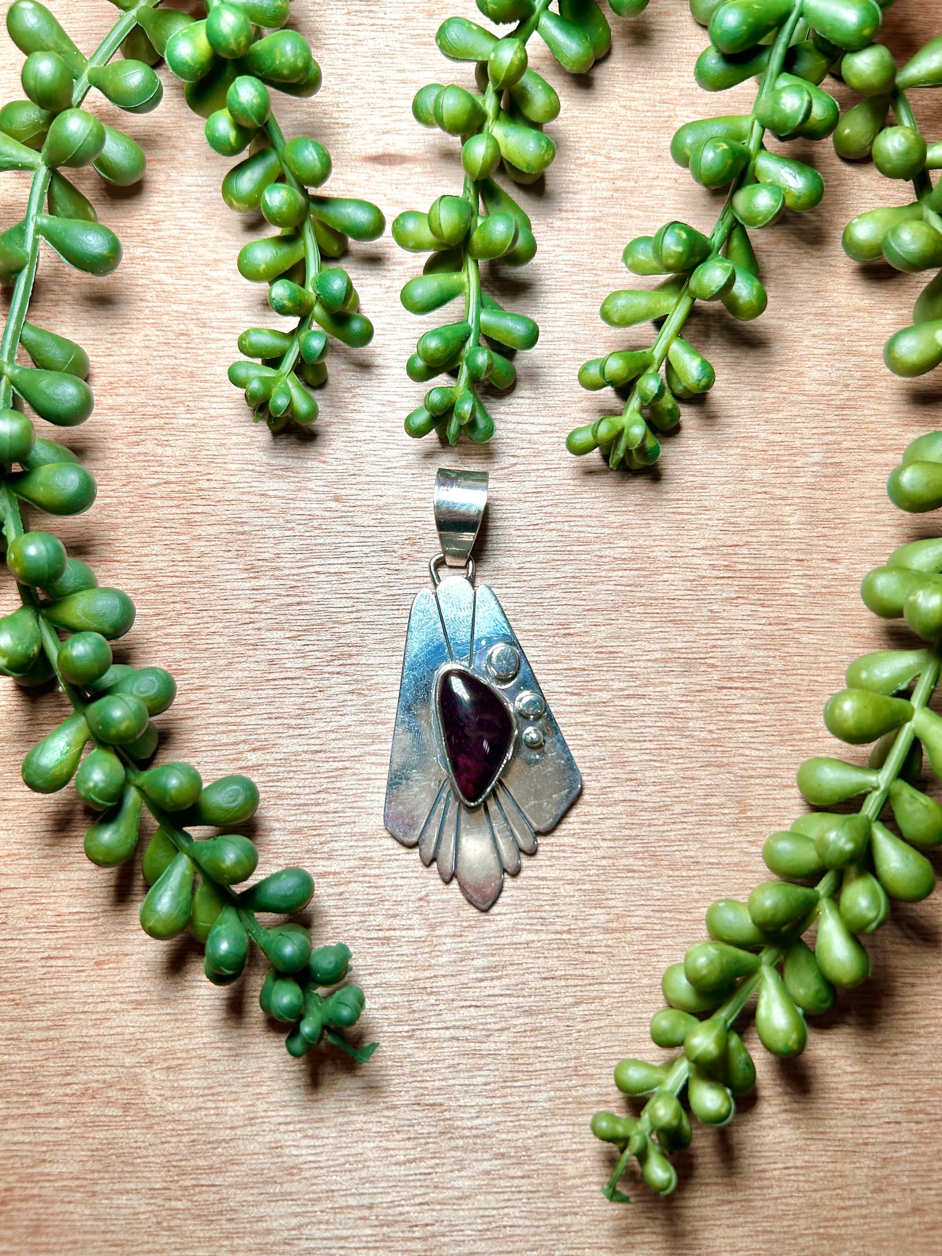 Navajo Made Sngilite  & Sterling Silver Pendant