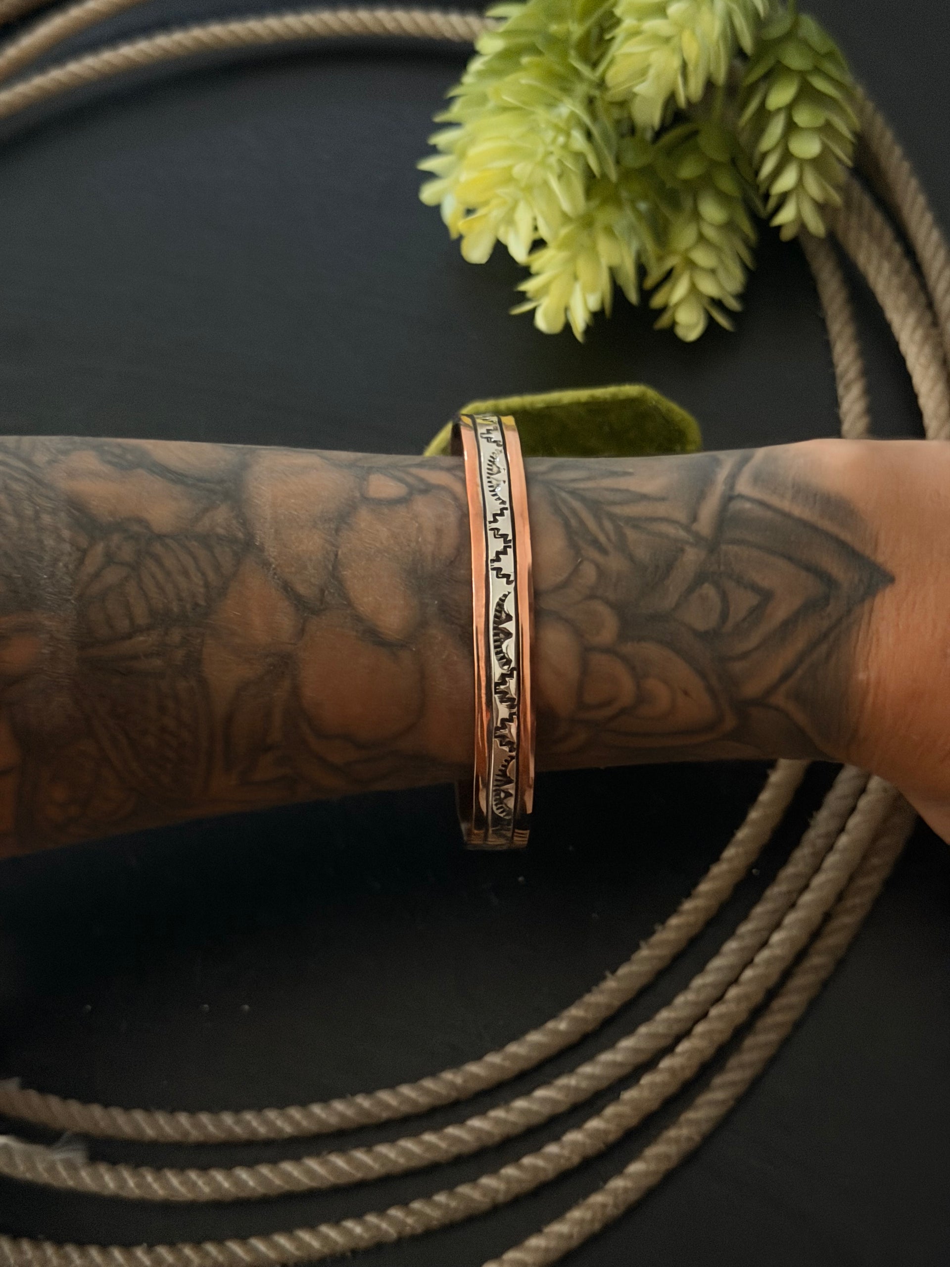 Wylie Secatero Copper & Sterling Silver Cuff Bracelet