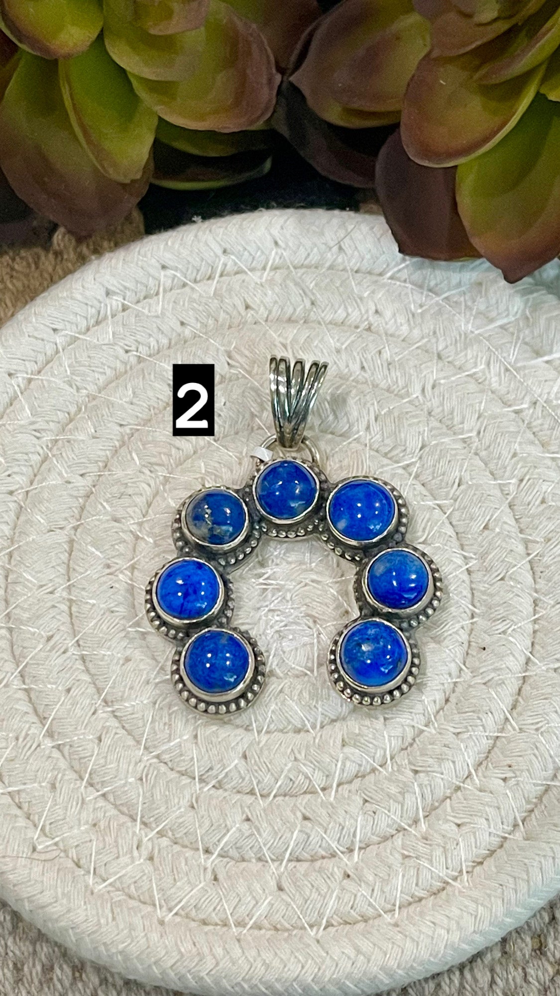 Southwest Handmade Lapis & Sterling Silver Naja Pendant