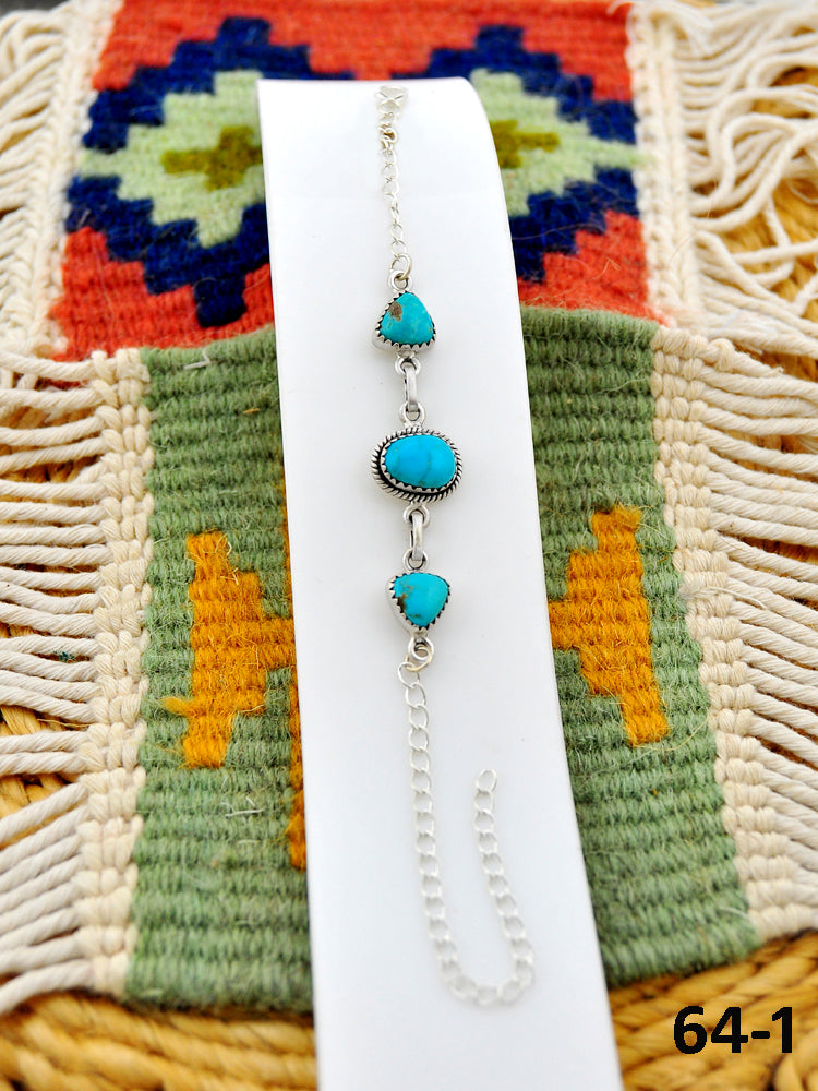 Southwest Handmade Santa Maria Turquoise & Sterling Silver Bracelet
